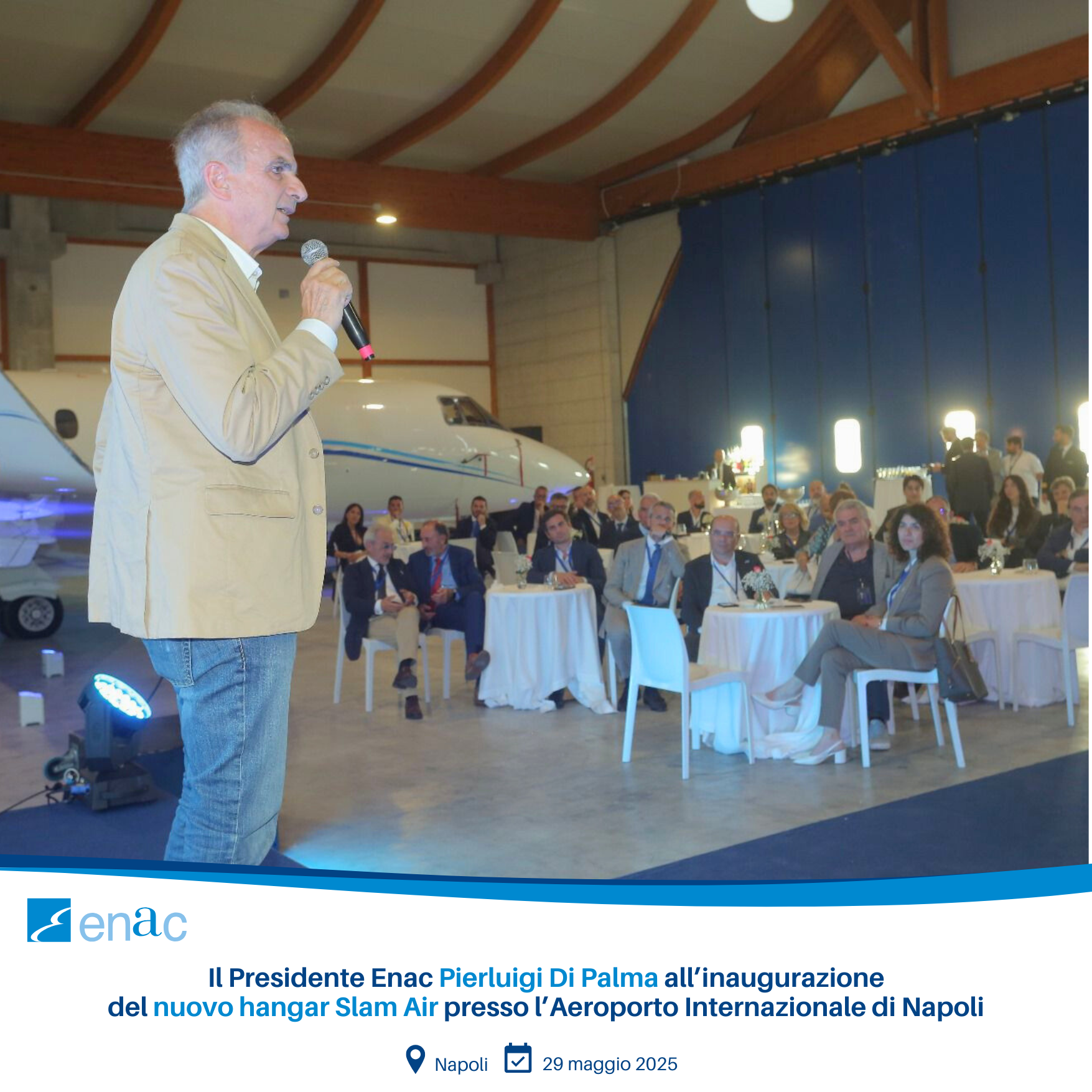 Il Presidente Enac Pierluigi Di Palma all’inaugurazione del nuovo hangar Slam Air presso l’Aeroporto Internazionale di Napoli