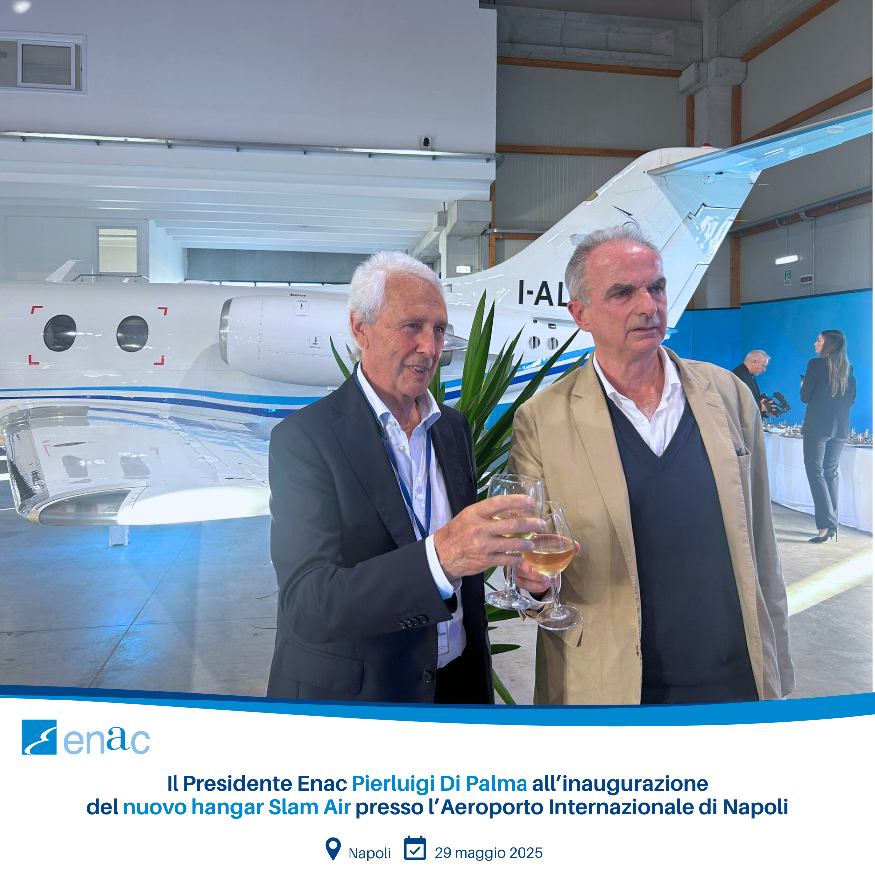 Il Presidente Enac Pierluigi Di Palma all’inaugurazione del nuovo hangar Slam Air presso l’Aeroporto Internazionale di Napoli