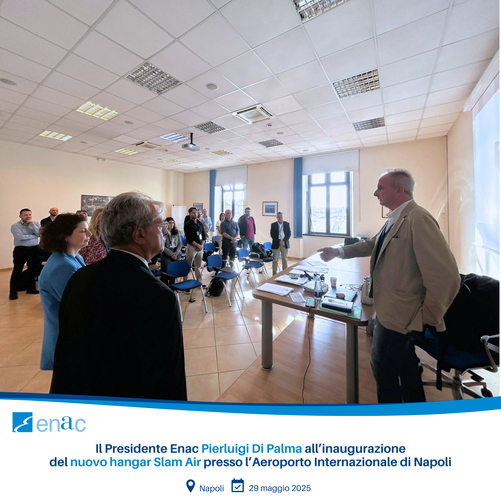 Il Presidente Enac Pierluigi Di Palma all’inaugurazione del nuovo hangar Slam Air presso l’Aeroporto Internazionale di Napoli