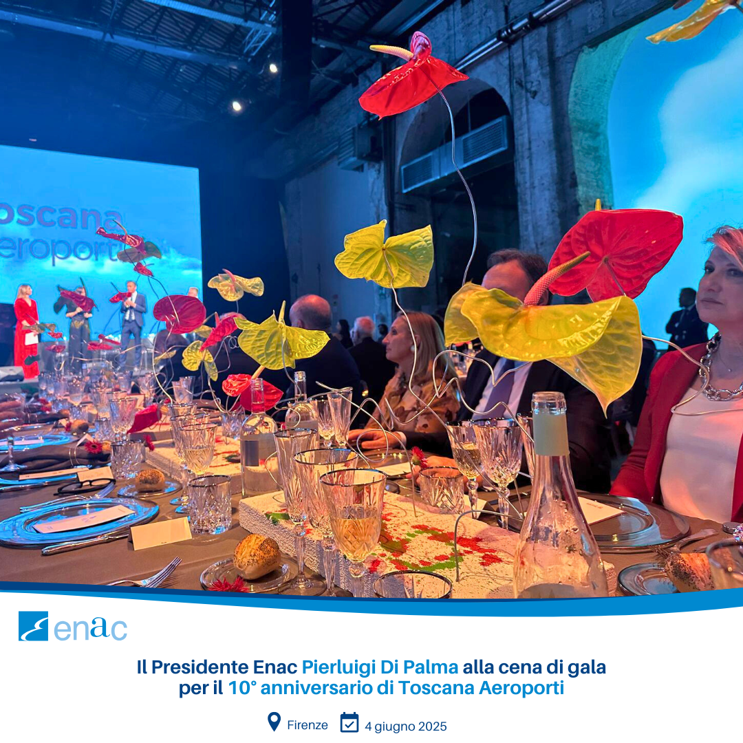 Il Presidente Enac Pierluigi Di Palma alla cena di gala per il 10° anniversario di Toscana Aeroporti
