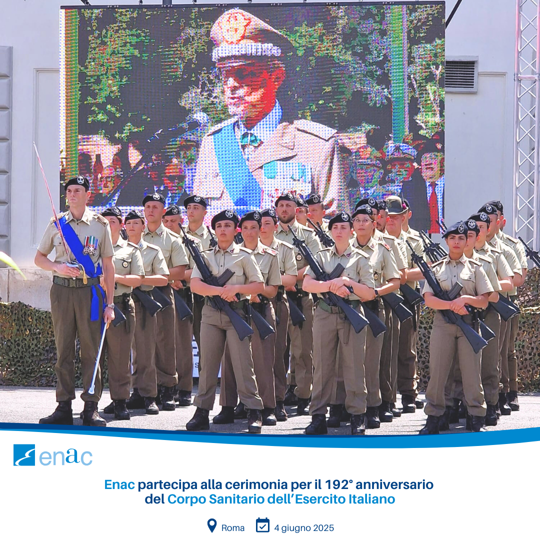 Enac ha partecipato oggi, 4 giugno, alla cerimonia per il 192° anniversario della costituzione del Corpo Sanitario dell’Esercito Italiano