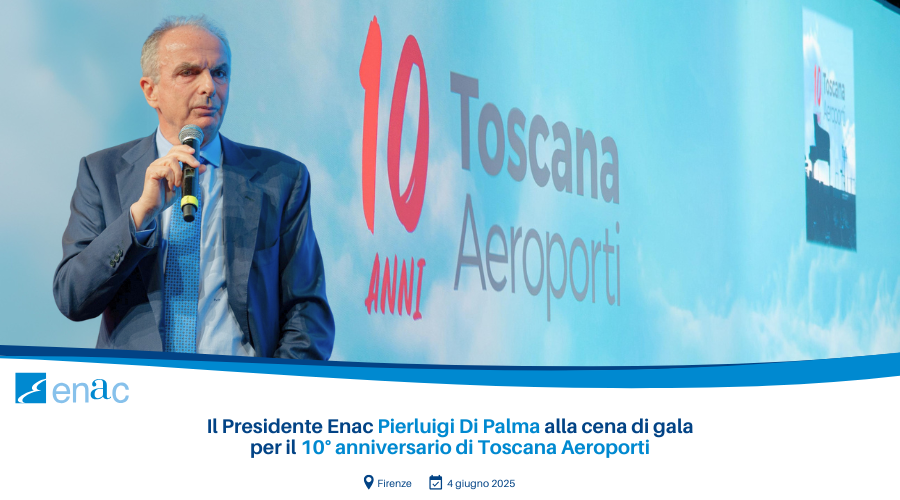 Il Presidente Enac Pierluigi Di Palma alla cena di gala per il 10° anniversario di Toscana Aeroporti