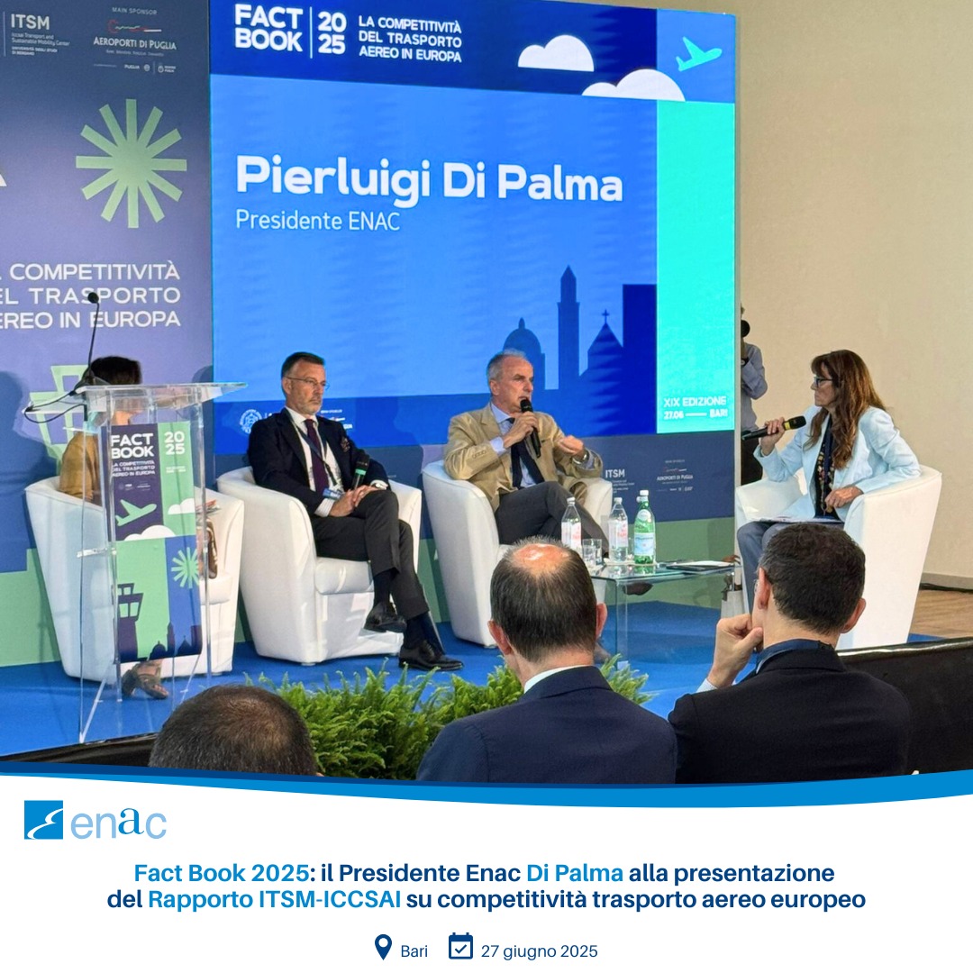 Fact Book 2025 il Presidente Enac Di Palma alla presentazione del Rapporto ITSM-ICCSAI su competitività trasporto aereo europeo