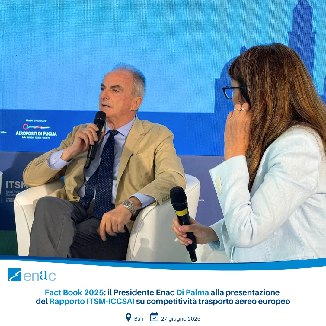 Fact Book 2025 il Presidente Enac Di Palma alla presentazione del Rapporto ITSM-ICCSAI su competitività trasporto aereo europeo