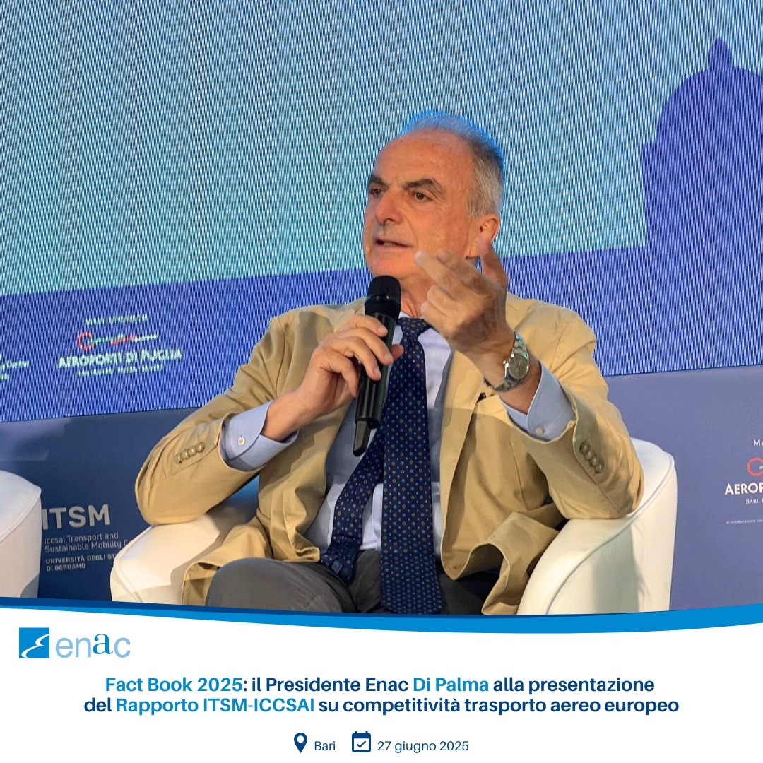 Fact Book 2025 il Presidente Enac Di Palma alla presentazione del Rapporto ITSM-ICCSAI su competitività trasporto aereo europeo