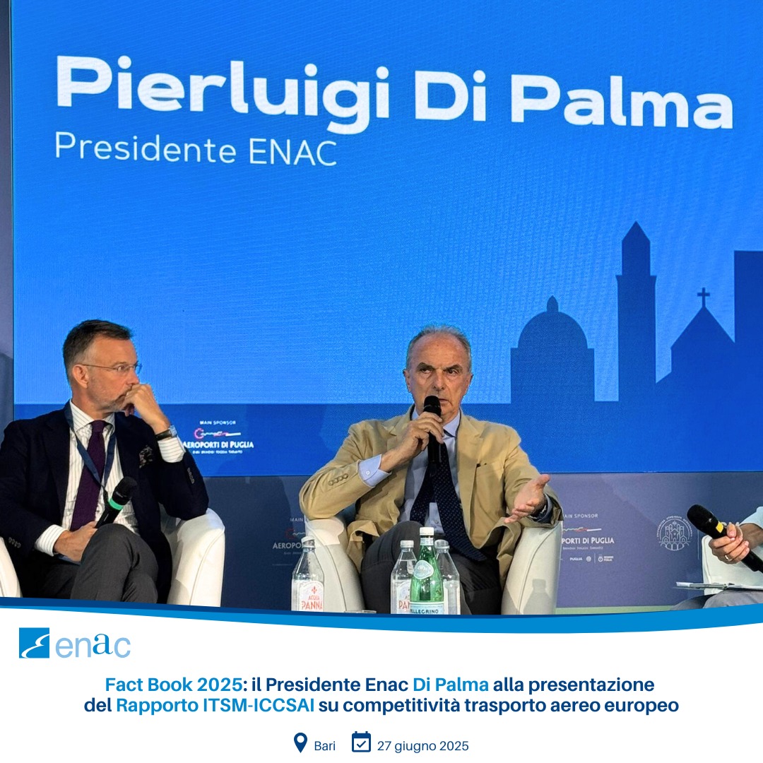 Fact Book 2025 il Presidente Enac Di Palma alla presentazione del Rapporto ITSM-ICCSAI su competitività trasporto aereo europeo