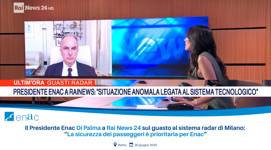 Il Presidente Enac Di Palma a Rai News 24 sul guasto al sistema radar di Milano