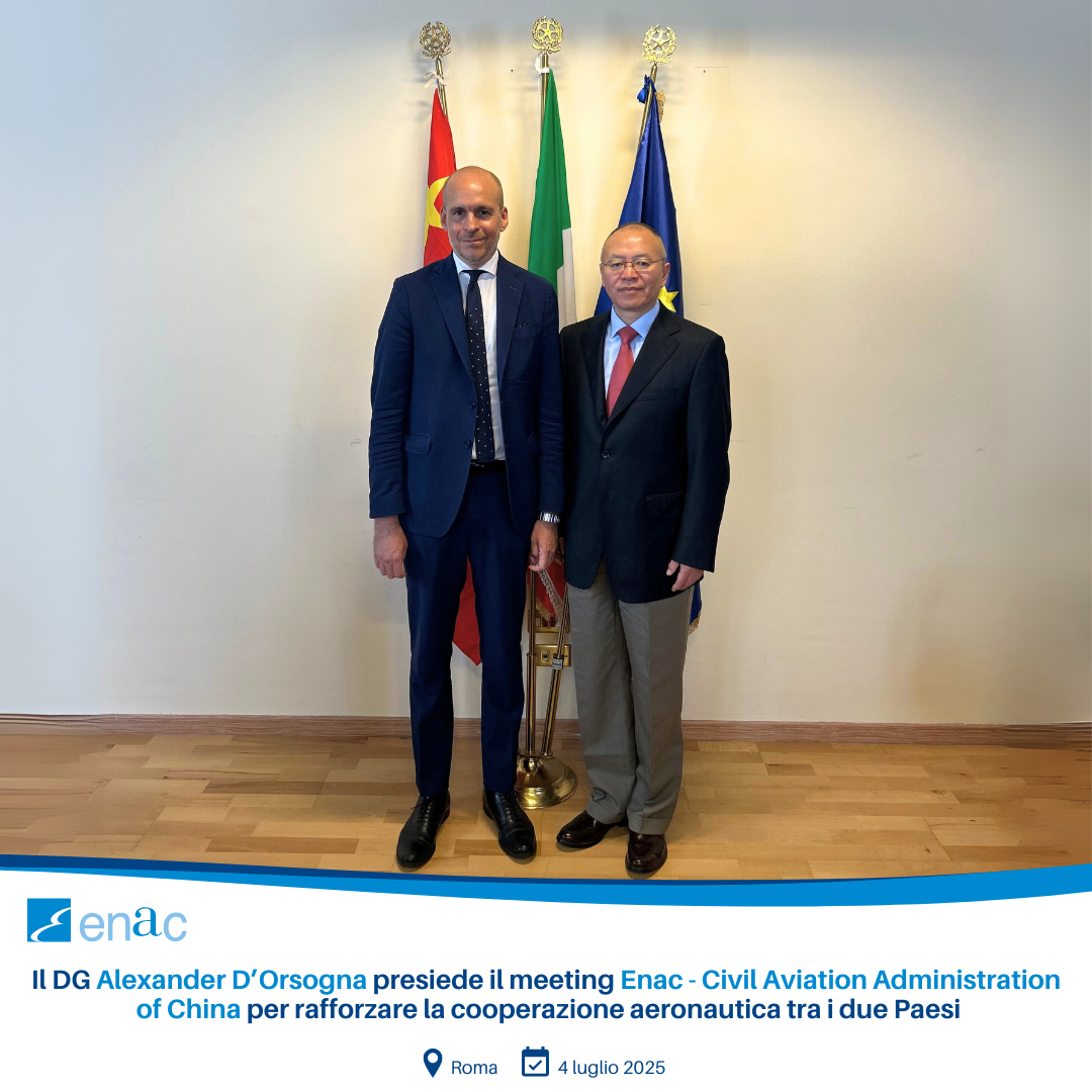 meeting tra l’Enac e l’Autorità dell’aviazione civile della Repubblica Popolare Cinese
