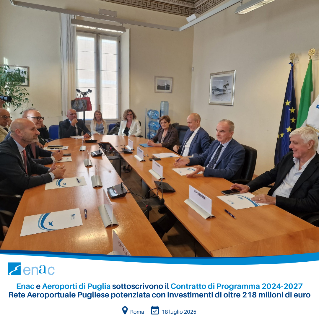 Contratto di Programma quadriennale tra Enac e Aeroporti di Puglia