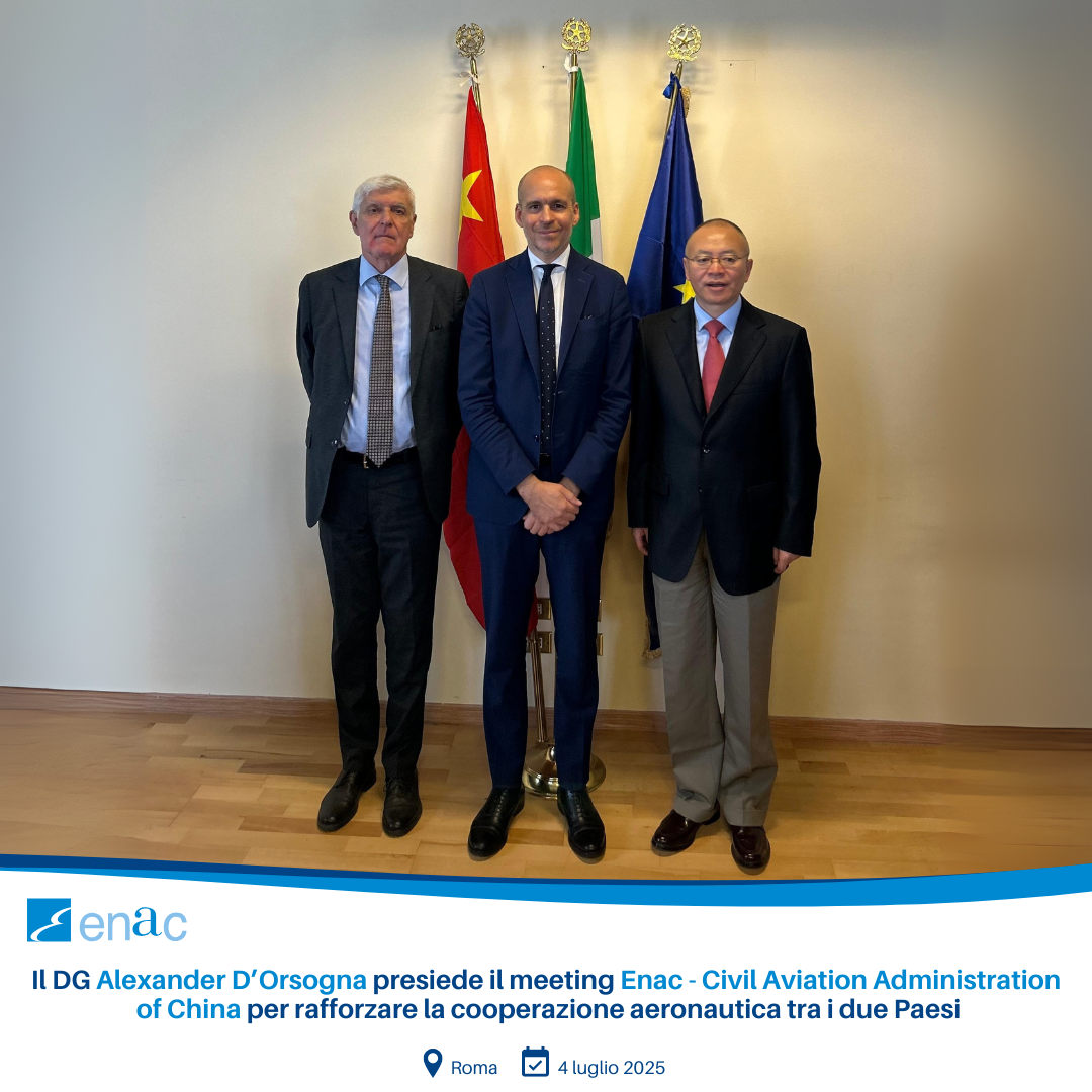 meeting tra l’Enac e l’Autorità dell’aviazione civile della Repubblica Popolare Cinese