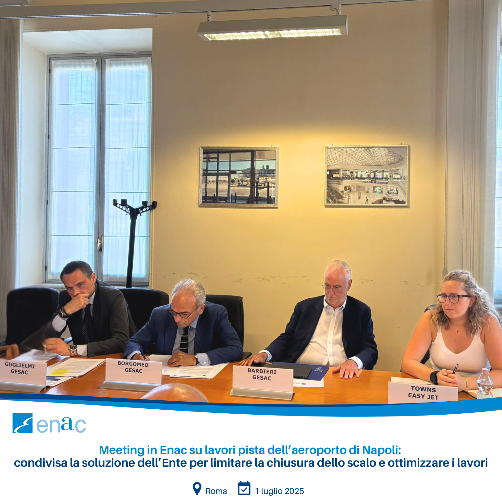 Meeting in Enac su lavori pista dell’aeroporto di Napoli: condivisa la soluzione dell’Ente per limitare la chiusura dello scalo e ottimizzare i lavori