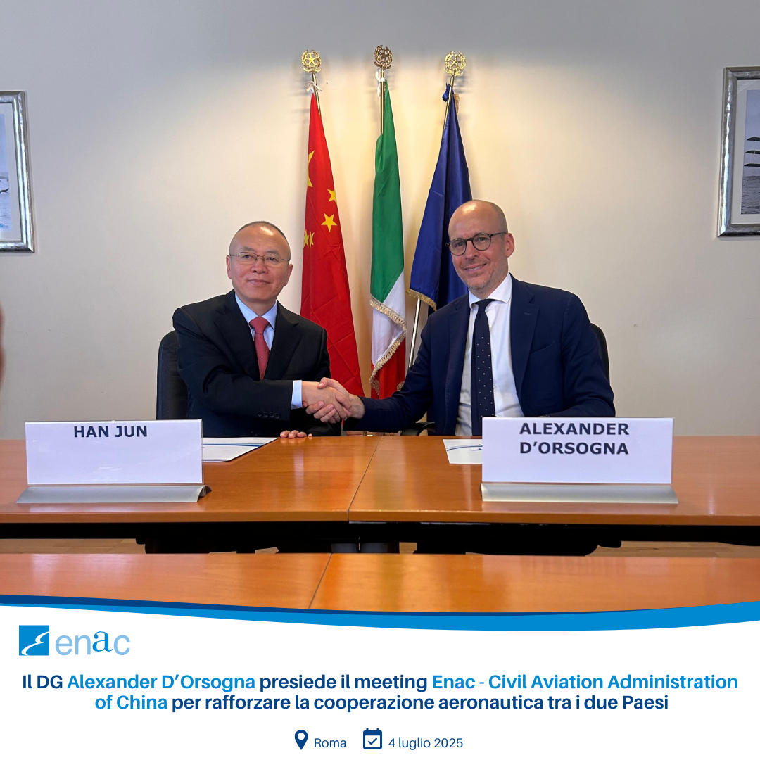 meeting tra l’Enac e l’Autorità dell’aviazione civile della Repubblica Popolare Cinese
