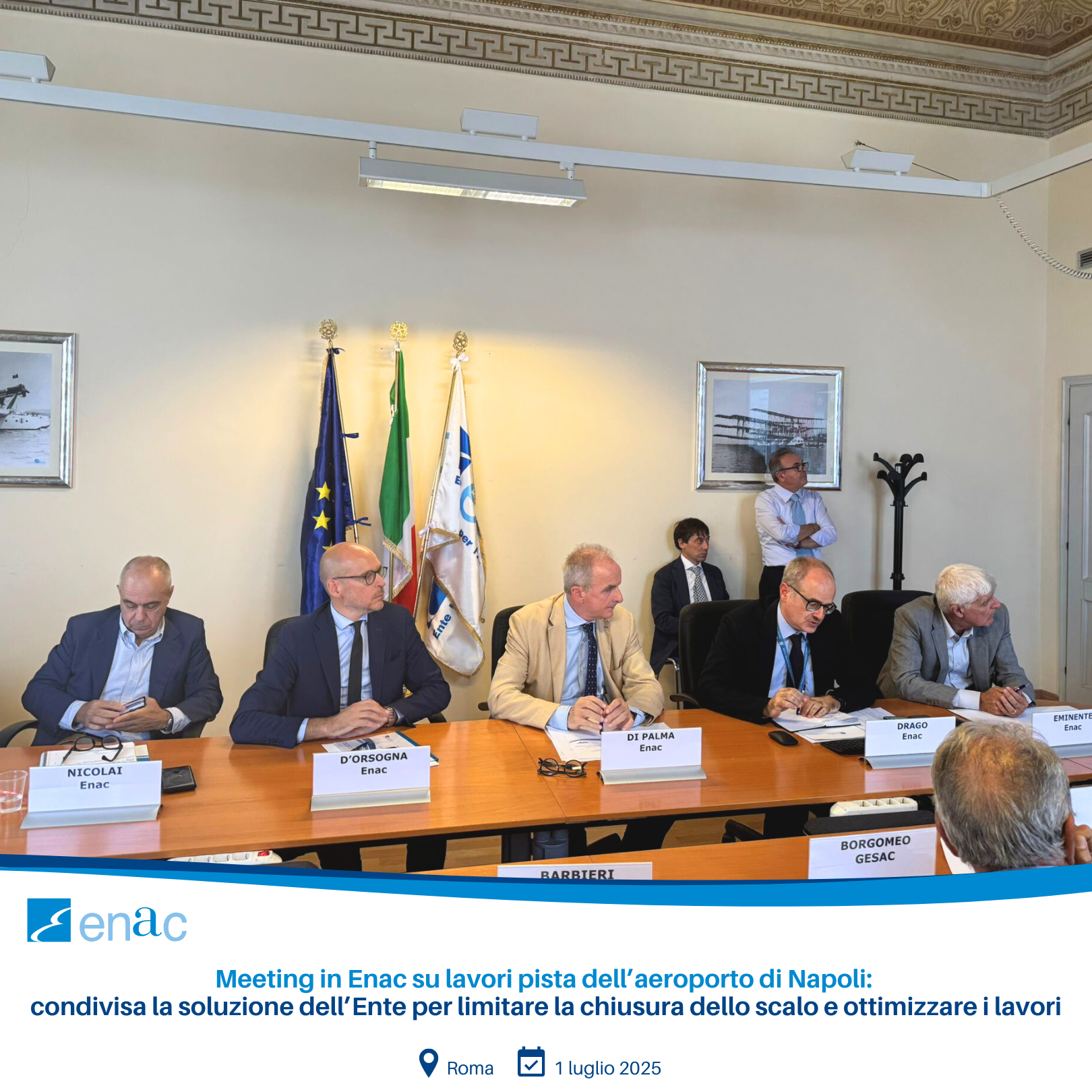 Meeting in Enac su lavori pista dell’aeroporto di Napoli: condivisa la soluzione dell’Ente per limitare la chiusura dello scalo e ottimizzare i lavori
