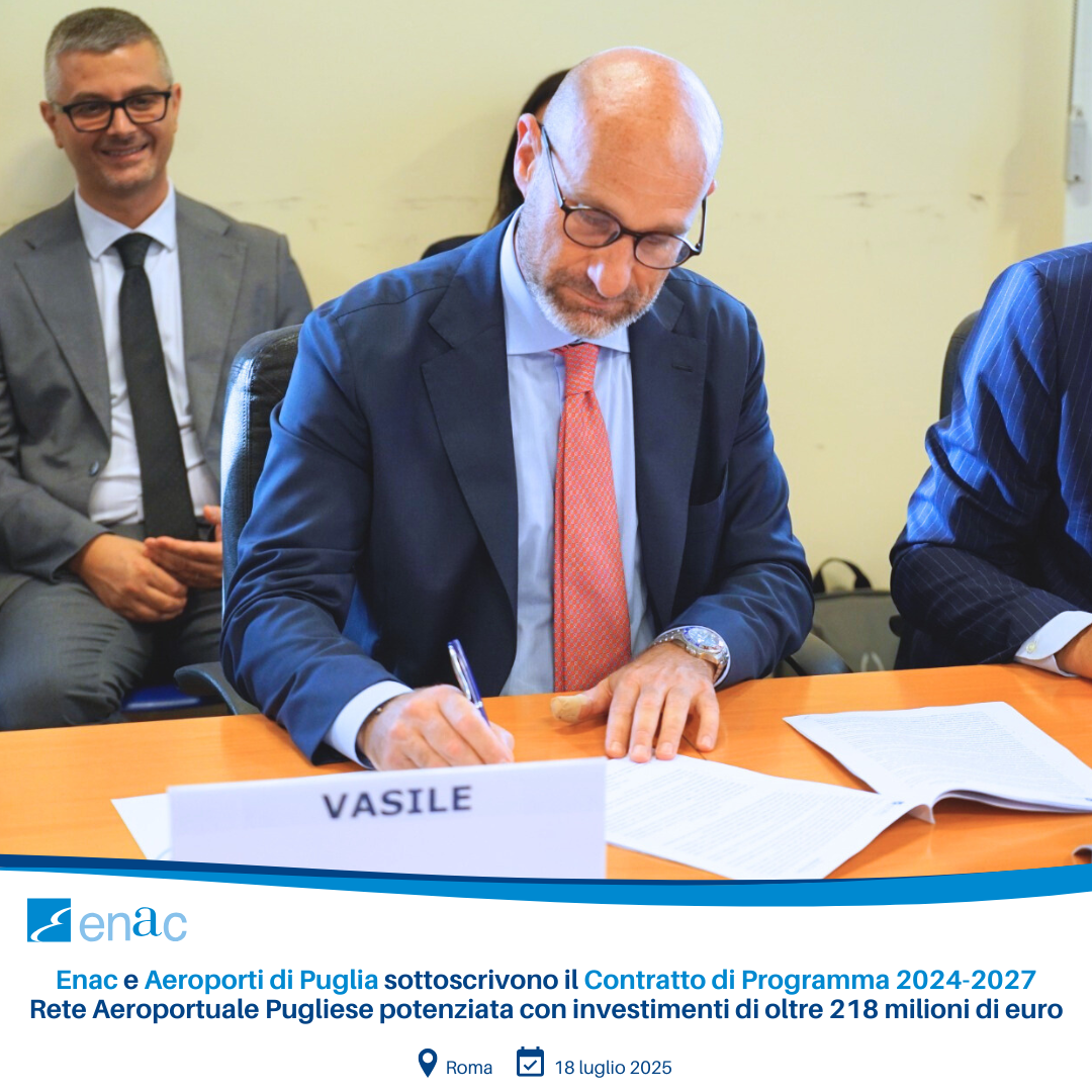 Contratto di Programma quadriennale tra Enac e Aeroporti di Puglia