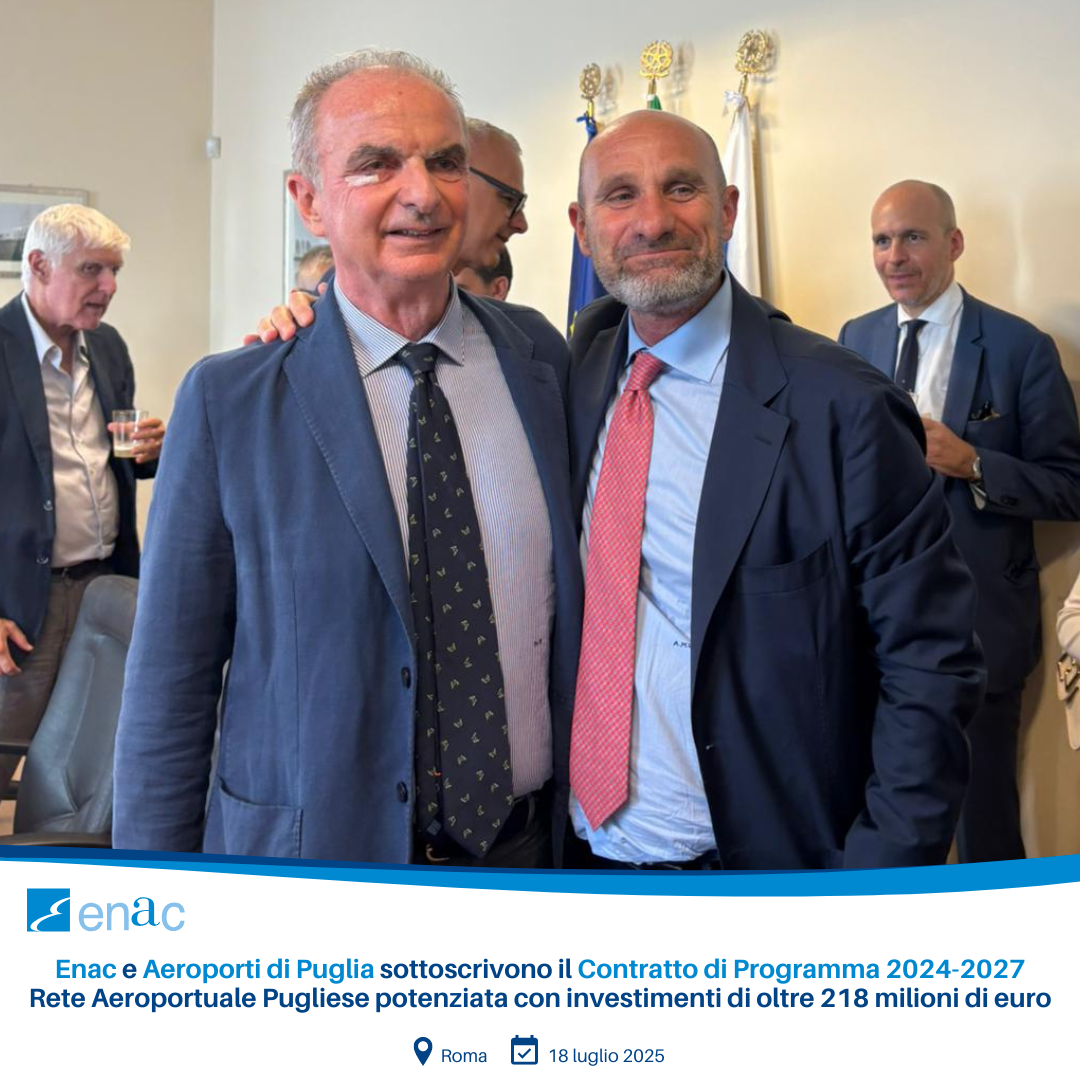 Contratto di Programma quadriennale tra Enac e Aeroporti di Puglia