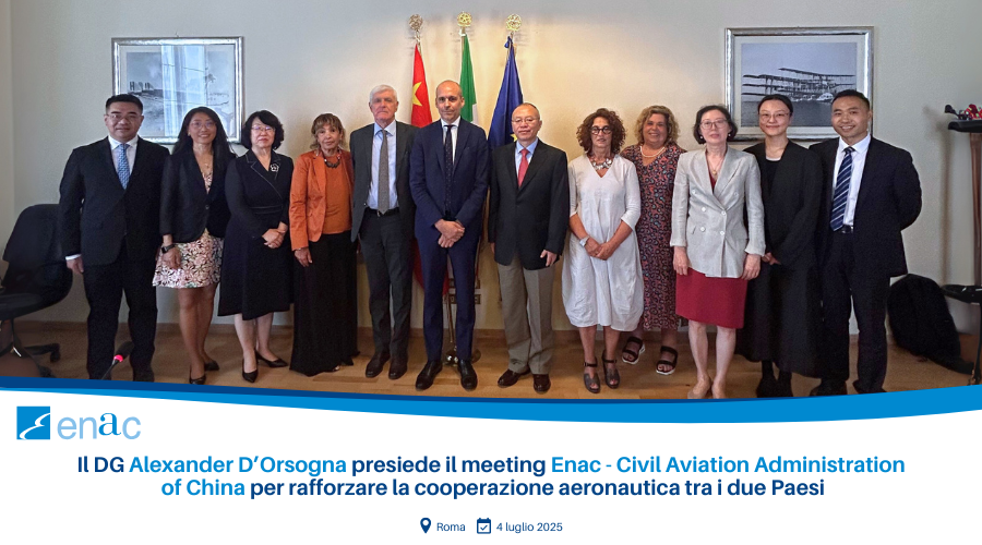 meeting tra l’Enac e l’Autorità dell’aviazione civile della Repubblica Popolare Cinese