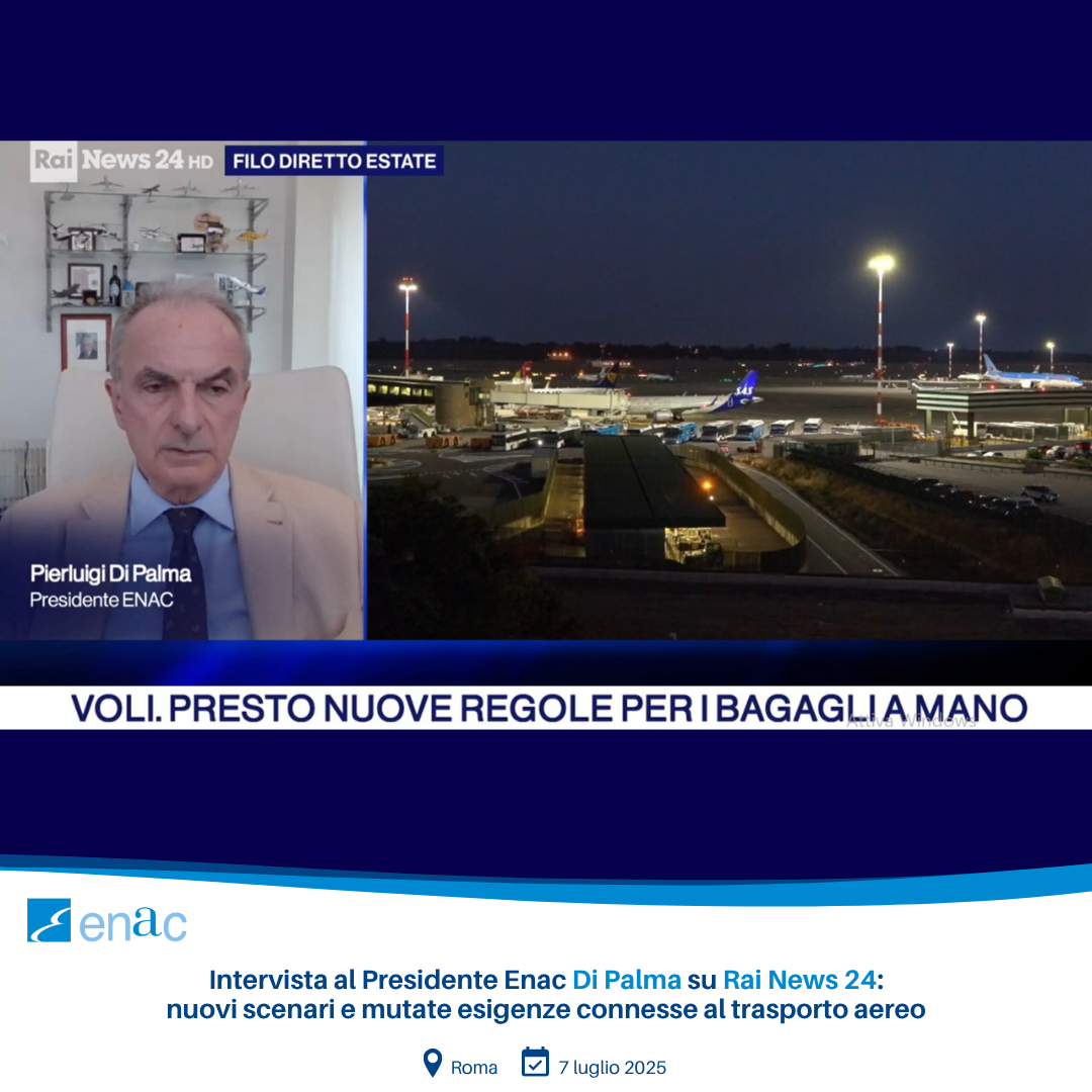 Intervista RaiNews24 per il Presidente Enac