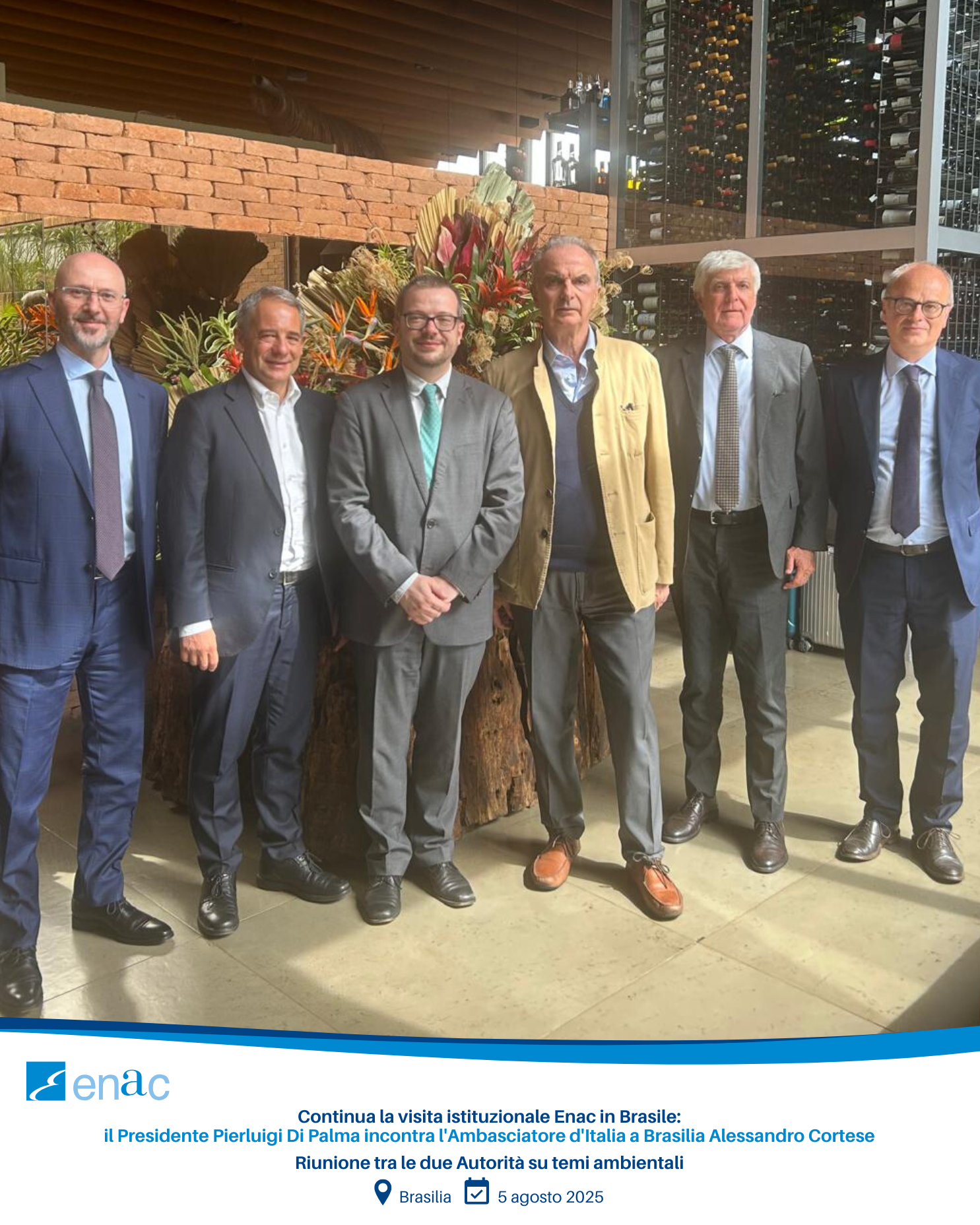 Continua la visita istituzionale Enac in Brasile: riunione con l'Ambasciata d'Italia a Brasilia su temi ambientali