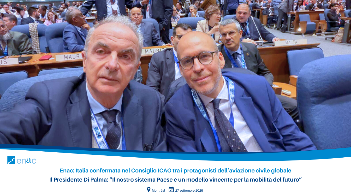 Enac: Italia confermata nel Consiglio ICAO tra i protagonisti dell’aviazione civile globale