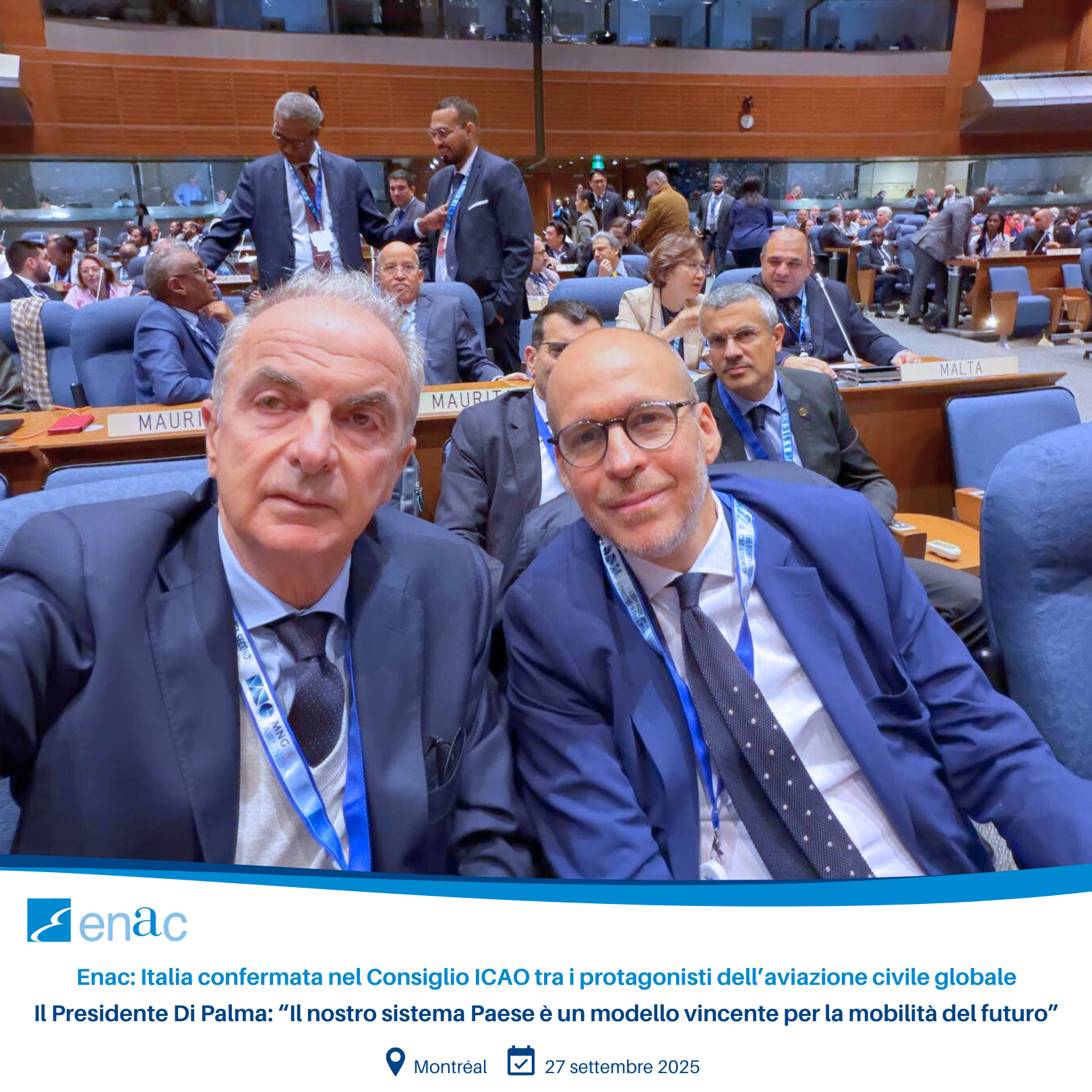 nac: Italia confermata nel Consiglio ICAO tra i protagonisti dell’aviazione civile globale