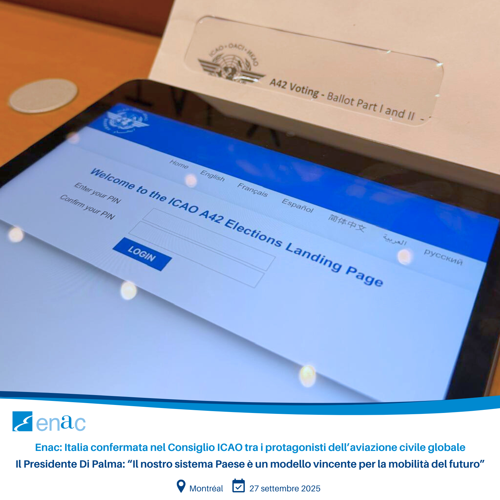 nac: Italia confermata nel Consiglio ICAO tra i protagonisti dell’aviazione civile globale