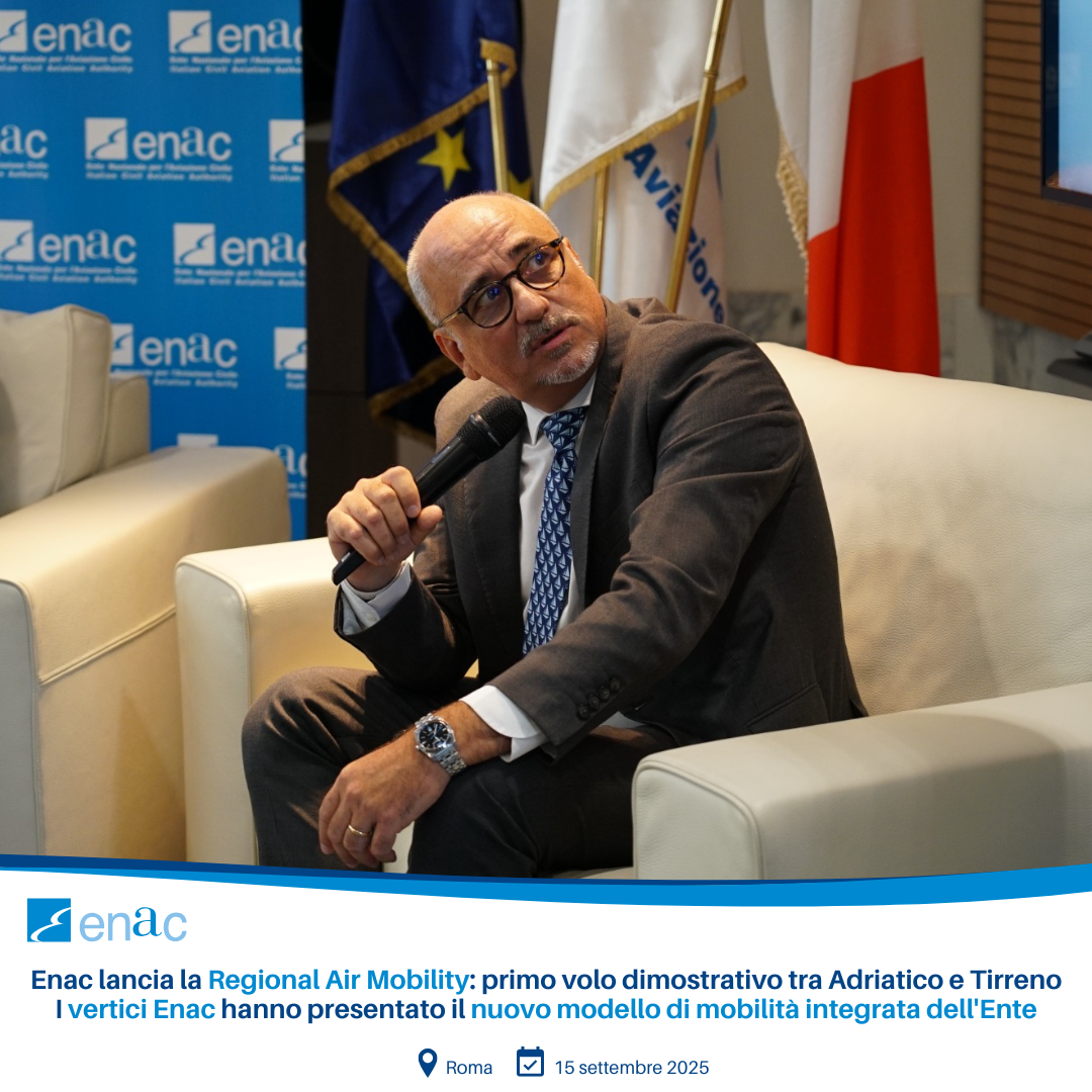 Enac lancia la Regional Air Mobility: primo volo dimostrativo tra Adriatico e Tirreno I vertici Enac hanno presentato il nuovo modello di mobilità integrata dell'Ente