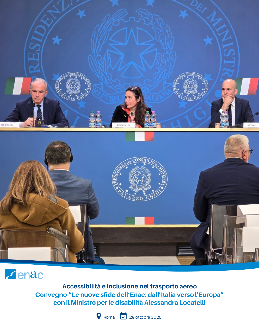 Convegno “Le nuove sfide dell’Enac: dall’Italia verso l’Europa” con il Ministro per le disabilità Alessandra Locatelli