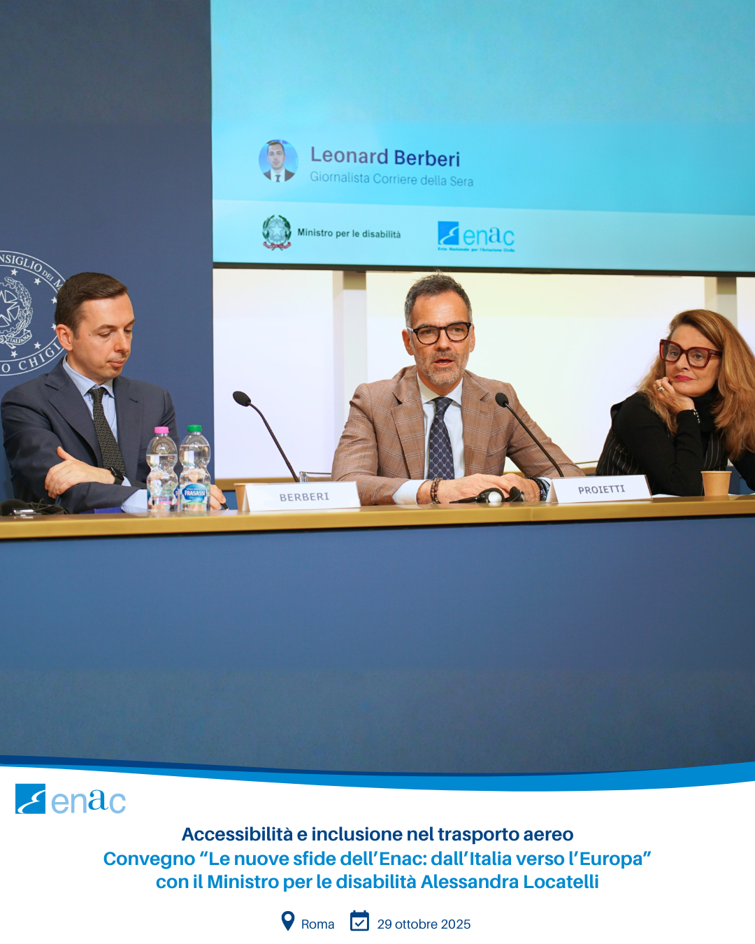 Convegno “Le nuove sfide dell’Enac: dall’Italia verso l’Europa” con il Ministro per le disabilità Alessandra Locatelli