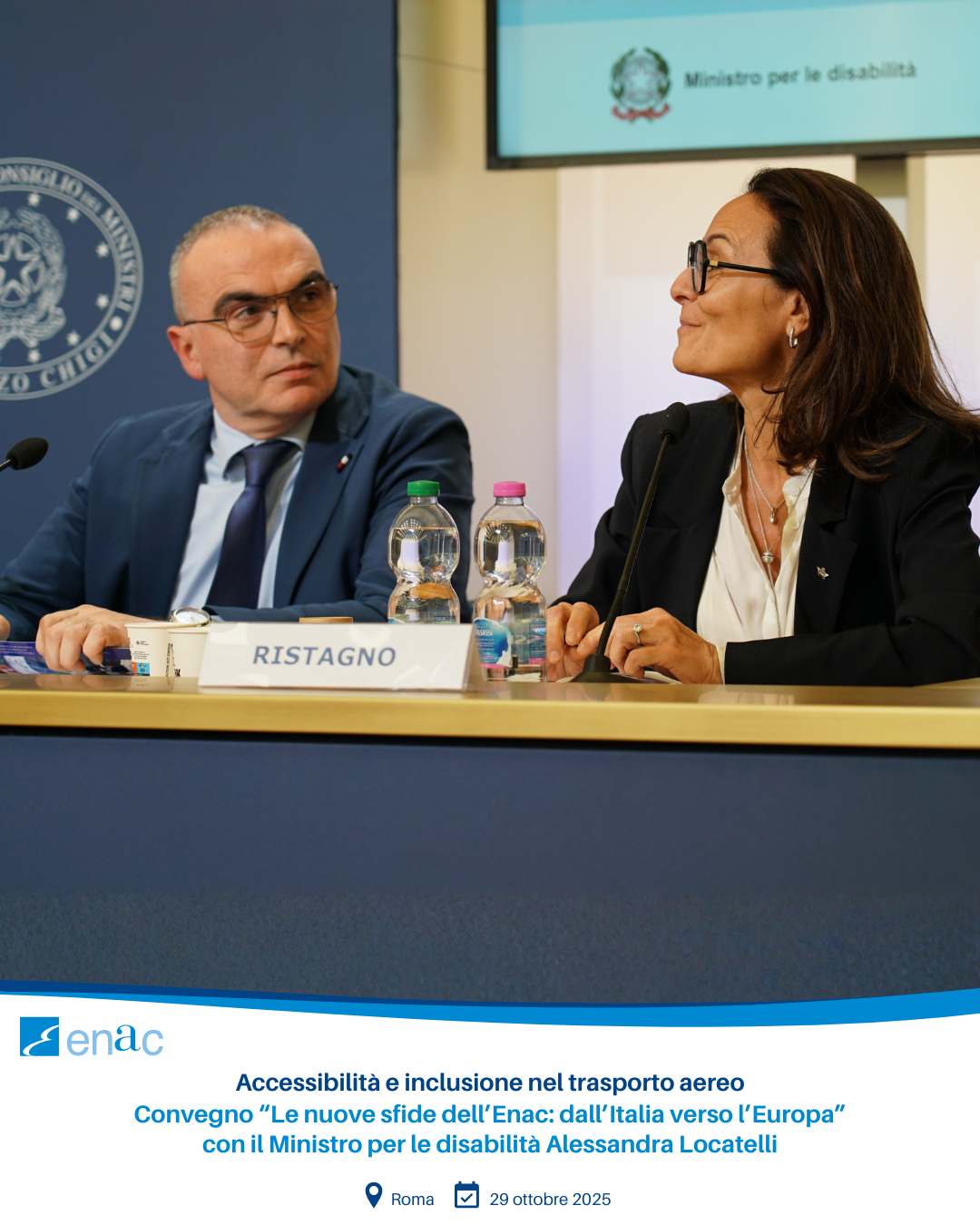 Convegno “Le nuove sfide dell’Enac: dall’Italia verso l’Europa” con il Ministro per le disabilità Alessandra Locatelli