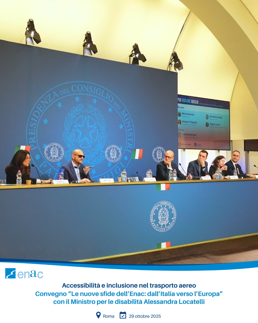 Convegno “Le nuove sfide dell’Enac: dall’Italia verso l’Europa” con il Ministro per le disabilità Alessandra Locatelli