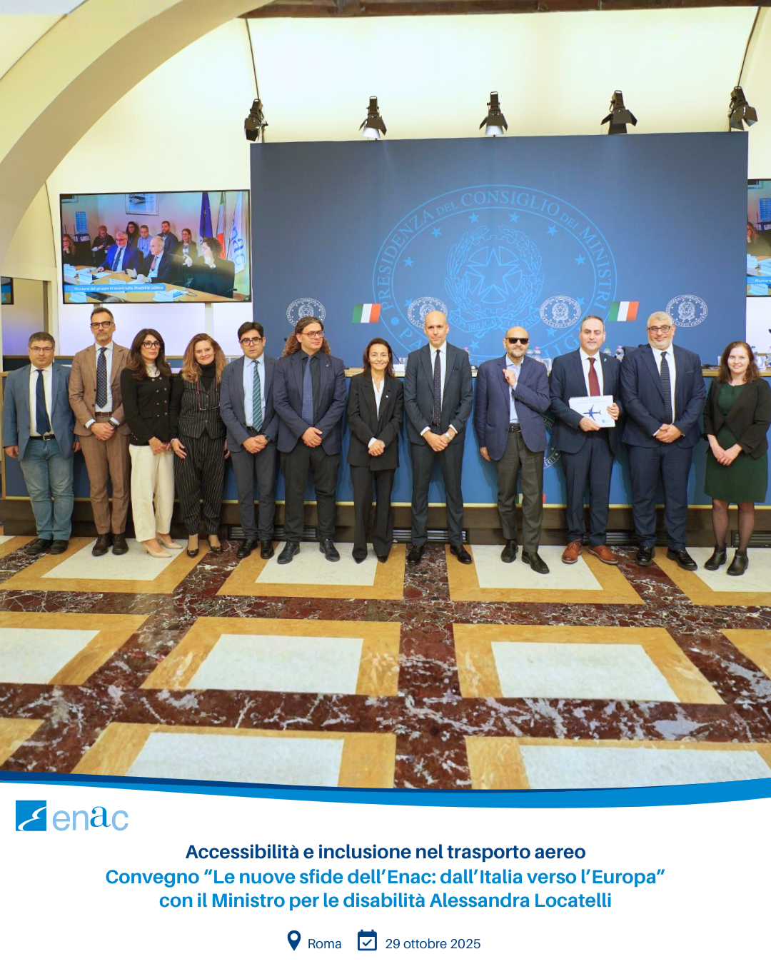 Convegno “Le nuove sfide dell’Enac: dall’Italia verso l’Europa” con il Ministro per le disabilità Alessandra Locatelli