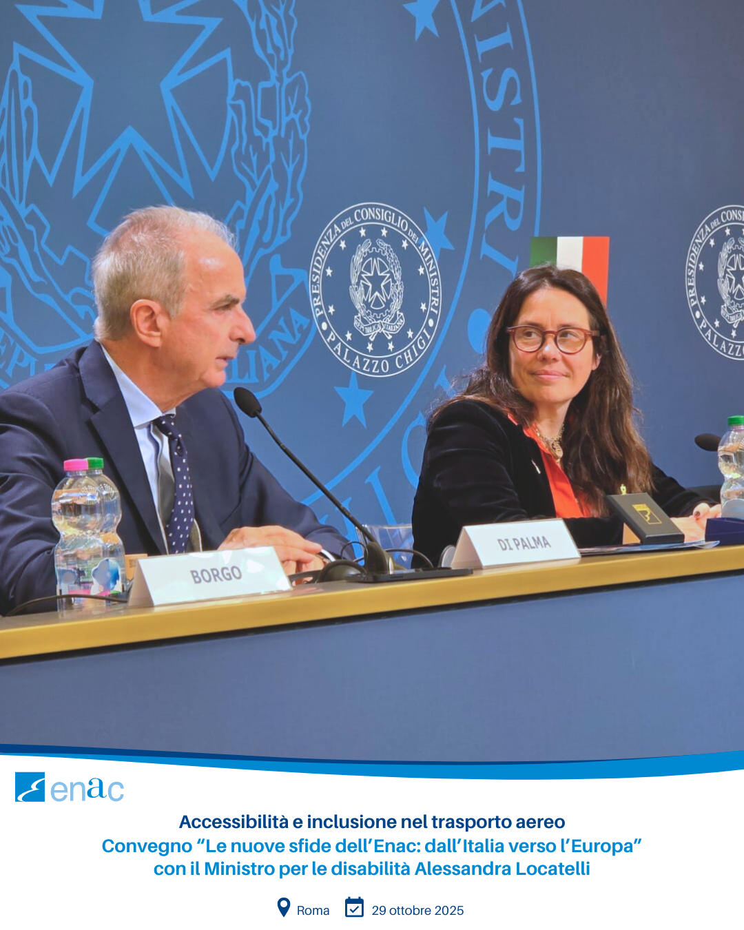 Convegno “Le nuove sfide dell’Enac: dall’Italia verso l’Europa” con il Ministro per le disabilità Alessandra Locatelli