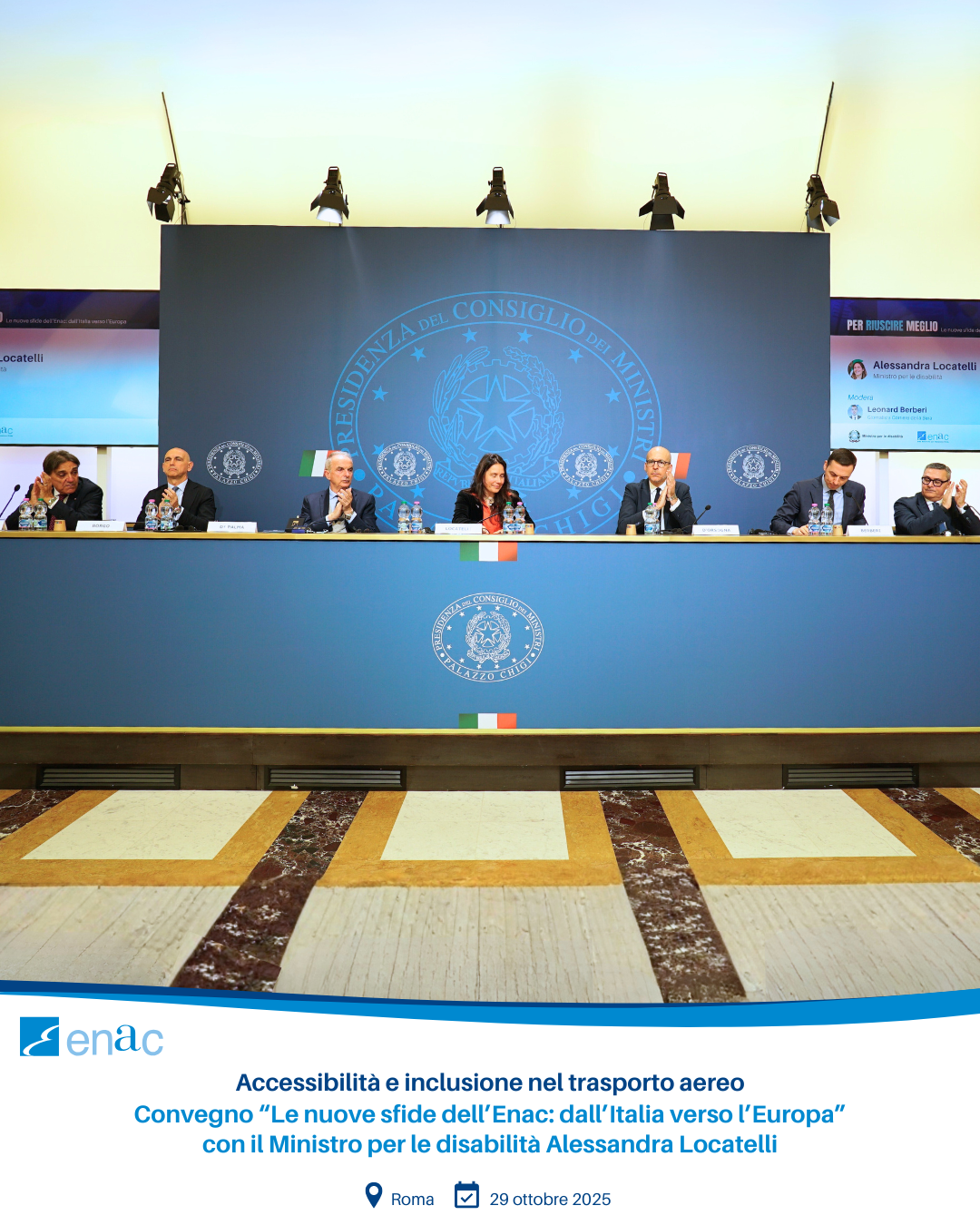 Convegno “Le nuove sfide dell’Enac: dall’Italia verso l’Europa” con il Ministro per le disabilità Alessandra Locatelli