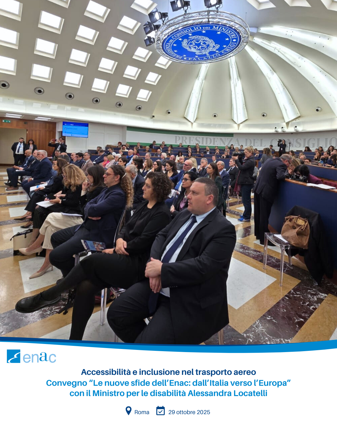 Convegno “Le nuove sfide dell’Enac: dall’Italia verso l’Europa” con il Ministro per le disabilità Alessandra Locatelli
