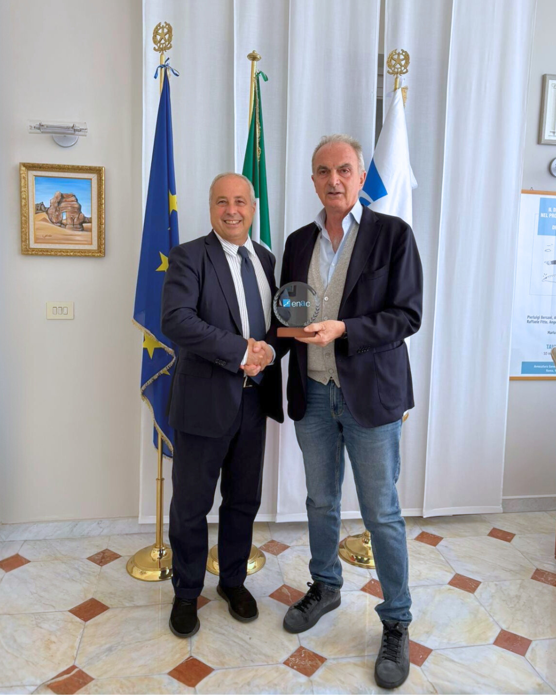 Incontro del Presidente Enac Pierluigi Di Palma con il Presidente CIRA Tommaso Edoardo Frosini