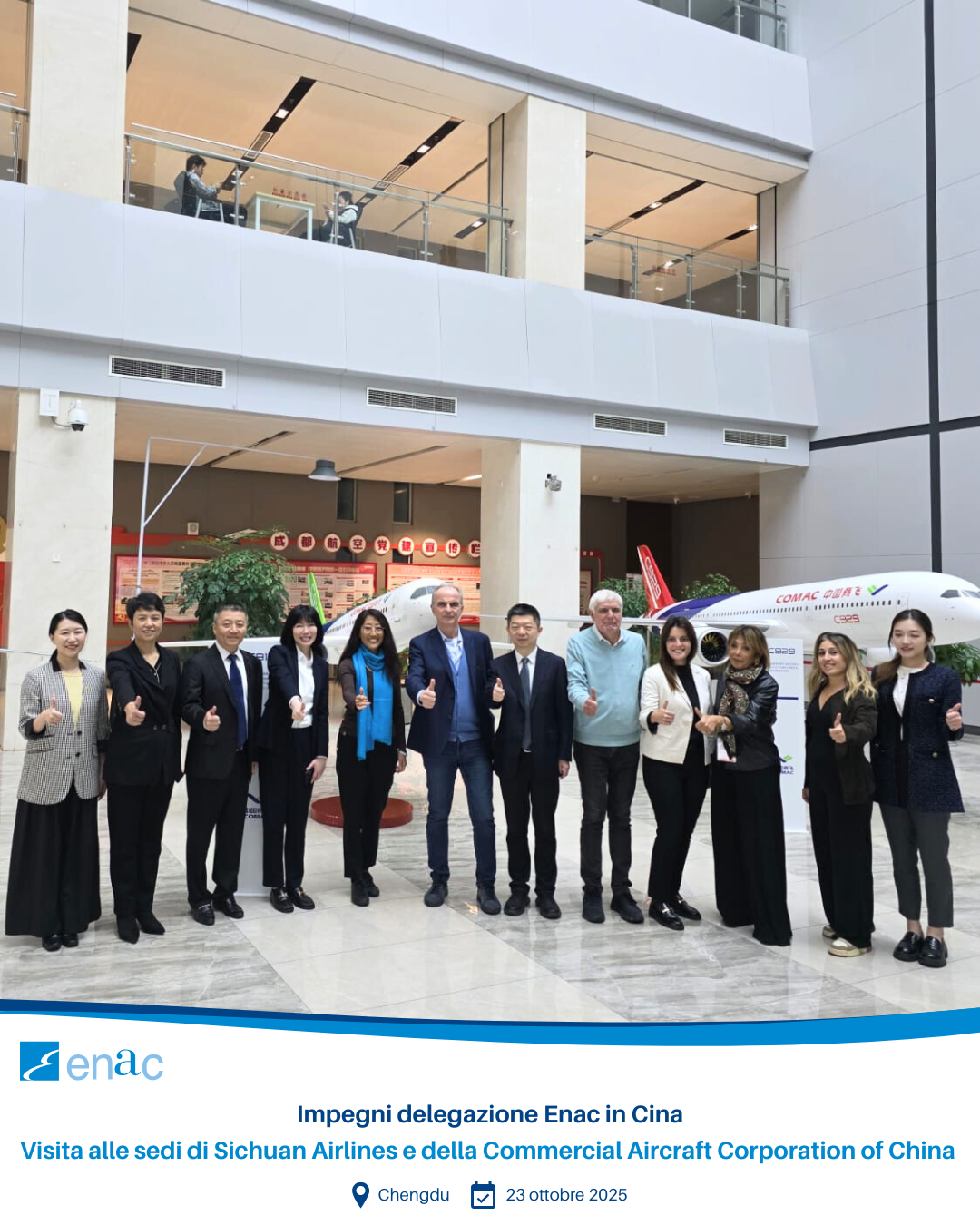 Visita alle sedi di Sichuan Airlines e COMAC