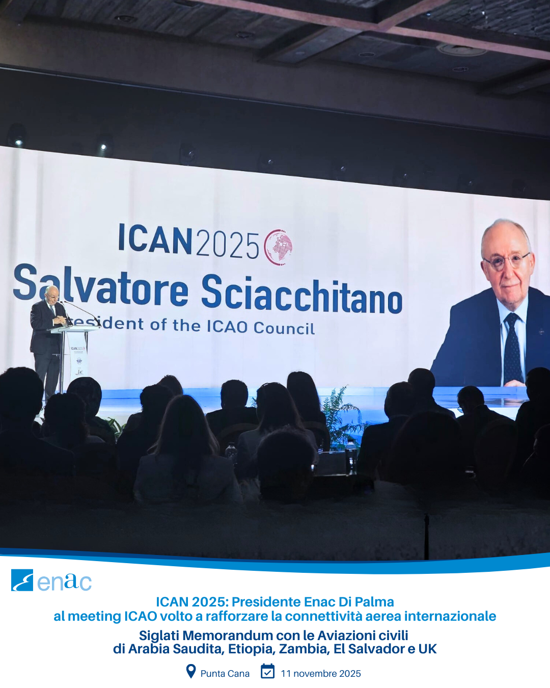 ICAN 2025: Presidente Enac Di Palma al meeting ICAO