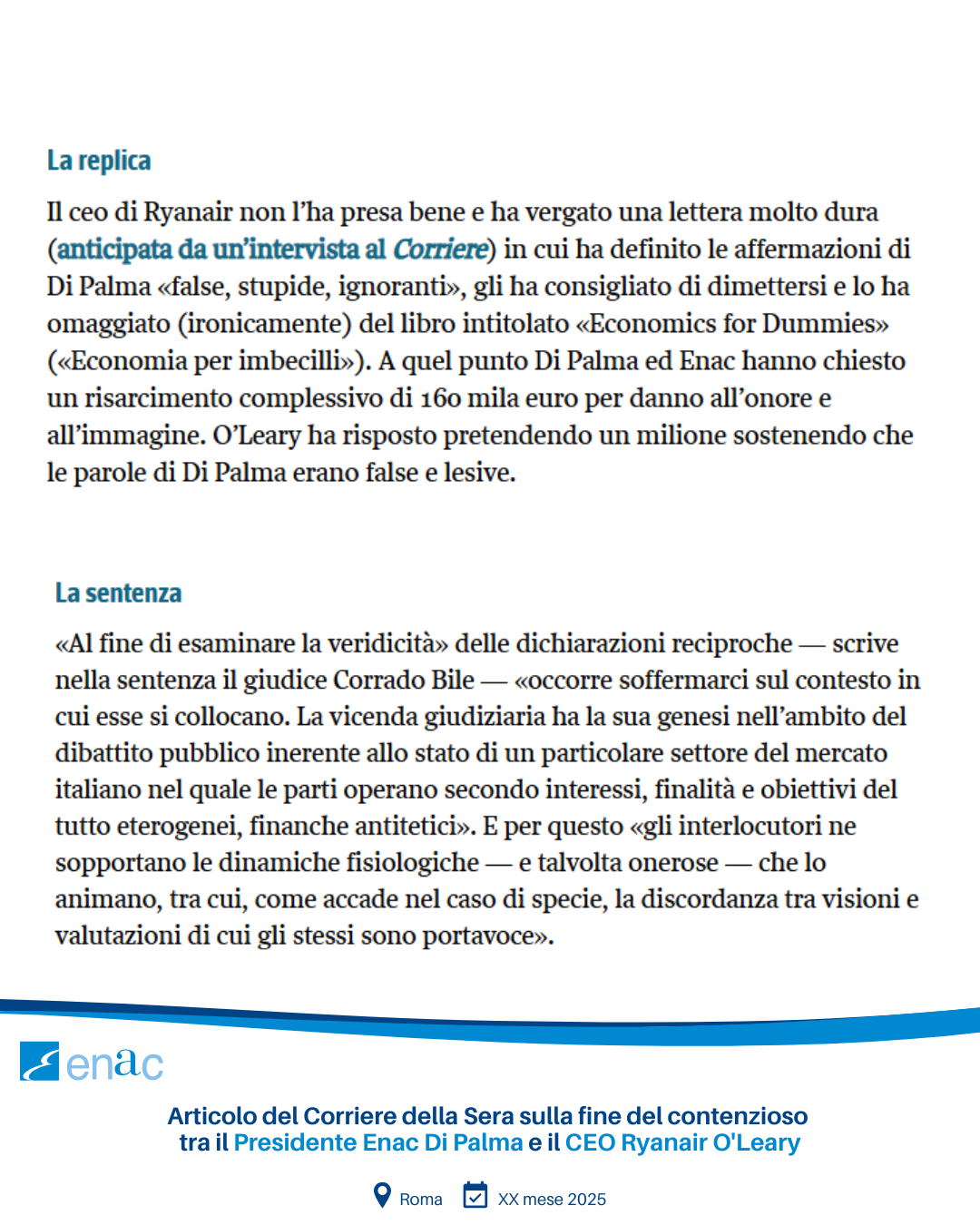 Contenzioso Enac - Ryanair