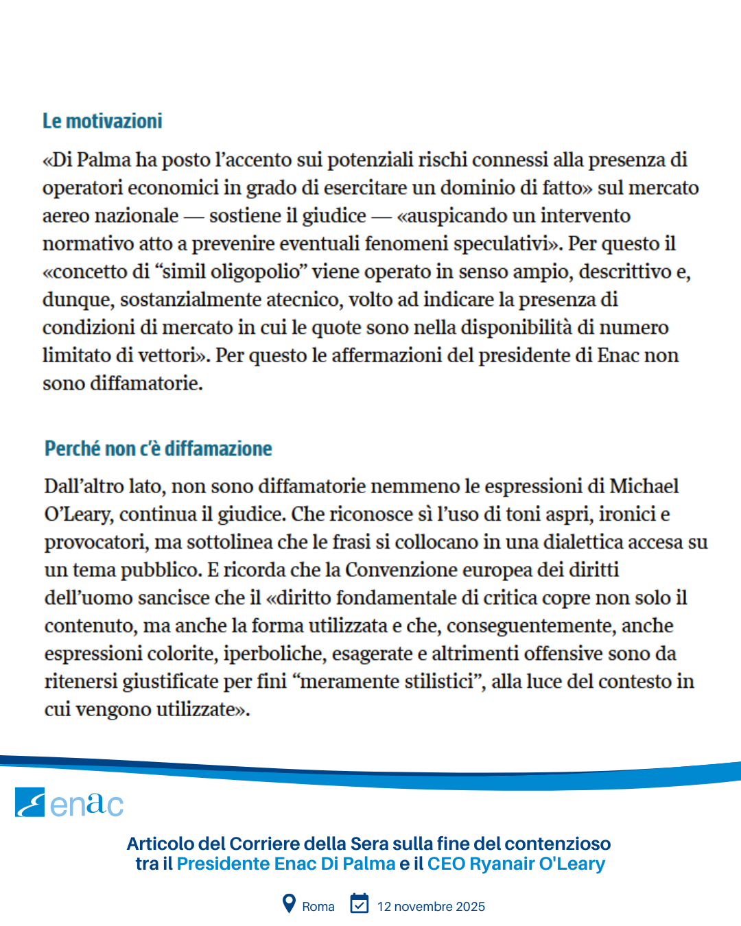 Contenzioso Enac - Ryanair