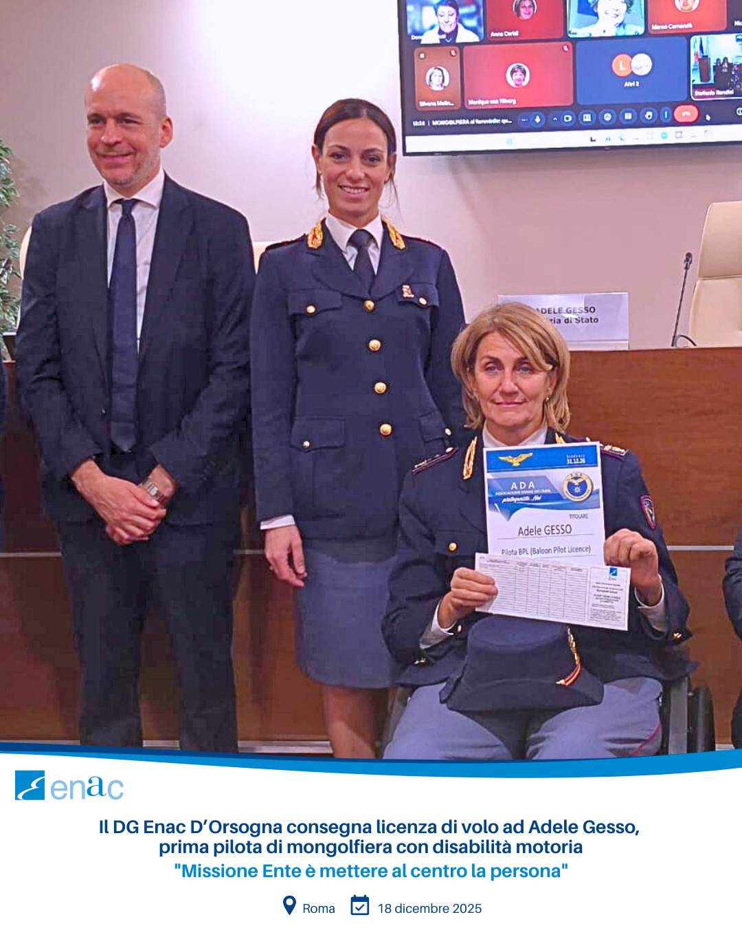 Prima pilota di mongolfiera con disabilità motoria