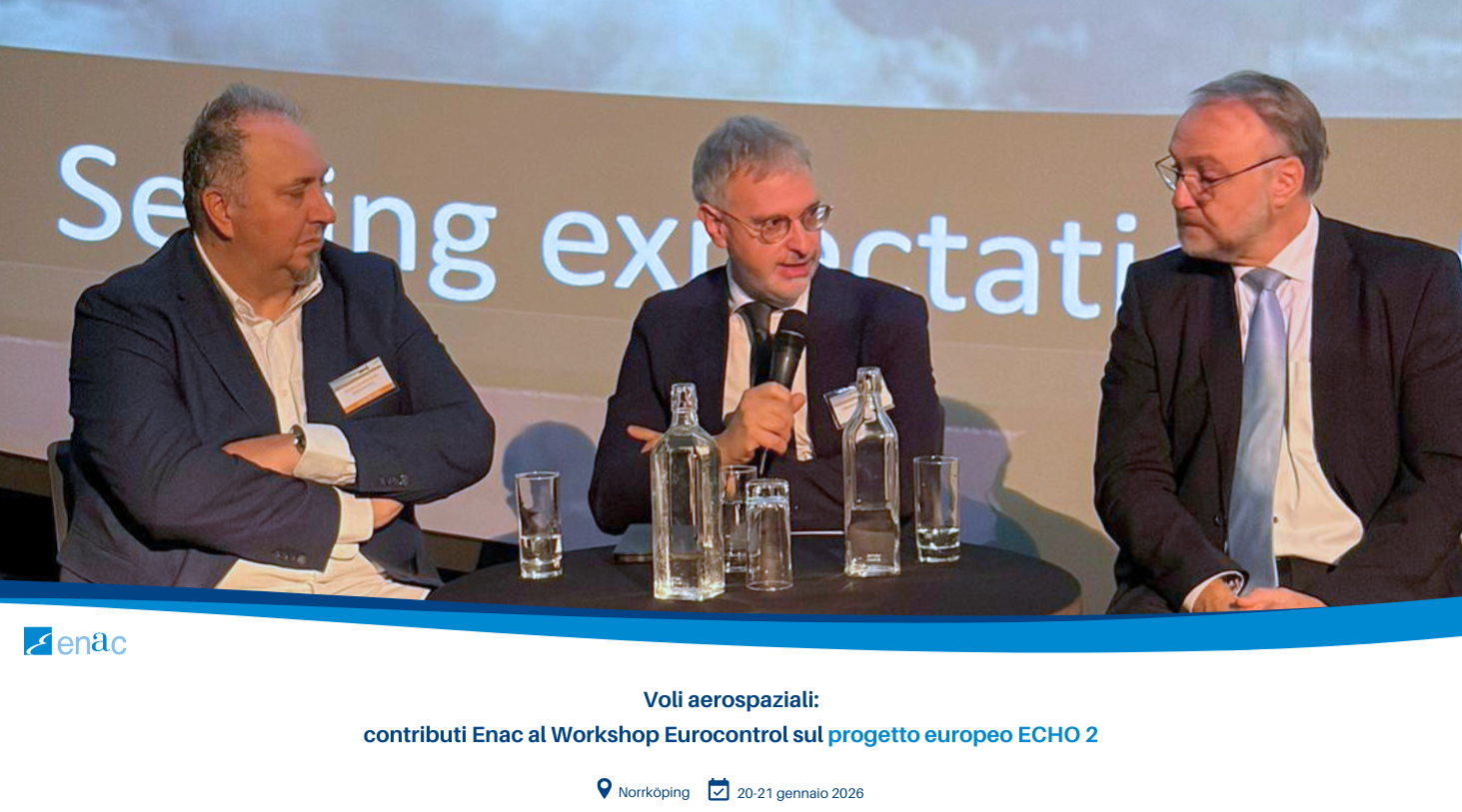 Voli aerospaziali: contributi Enac al Workshop Eurocontrol sul progetto europeo ECHO 2