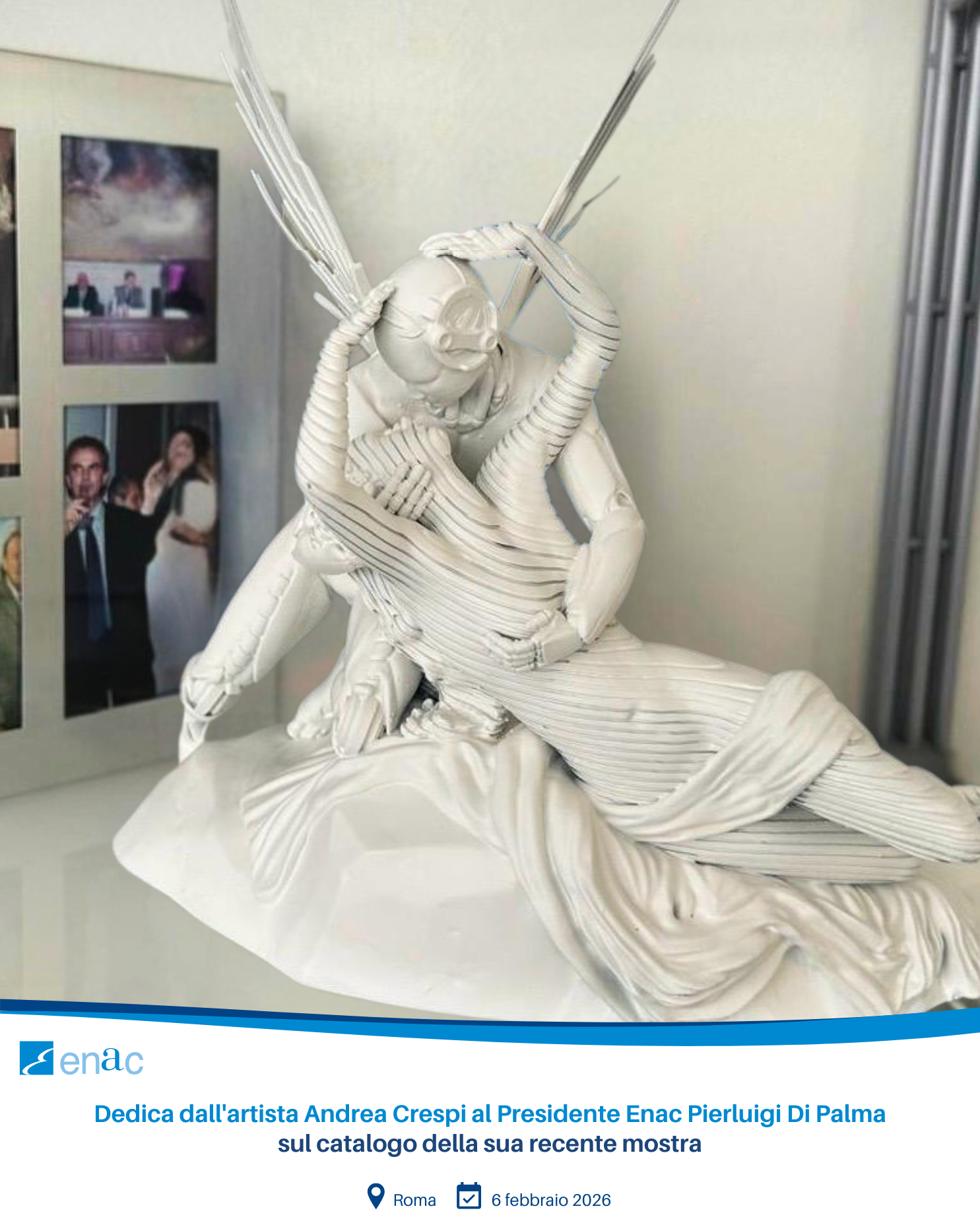 Dedica dall'artista Andrea Crespi al Presidente Enac Pierluigi Di Palma sul catalogo della sua recente mostra