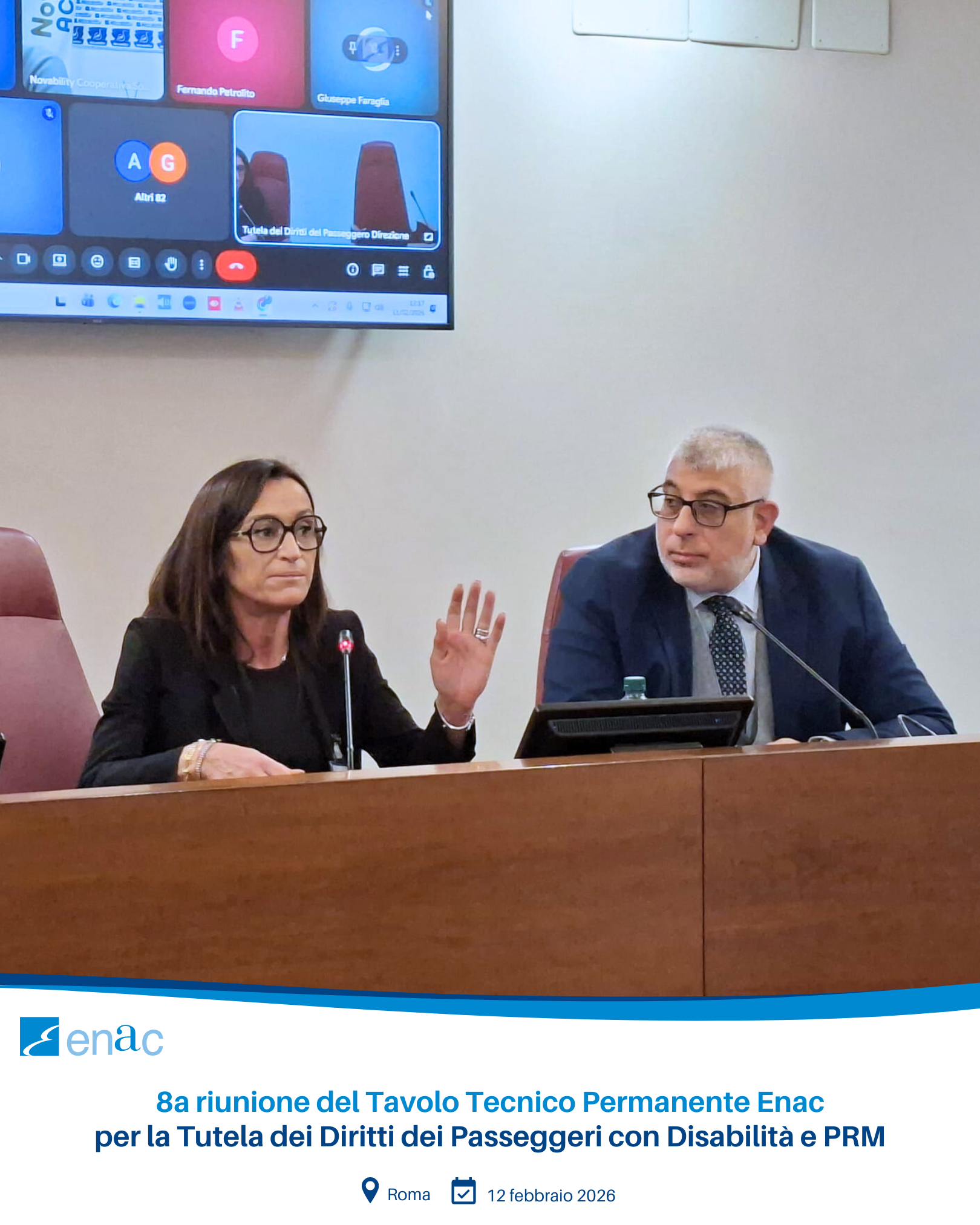 8a riunione del Tavolo Tecnico Permanente Enac per la Tutela dei Diritti dei Passeggeri con Disabilità e PRM