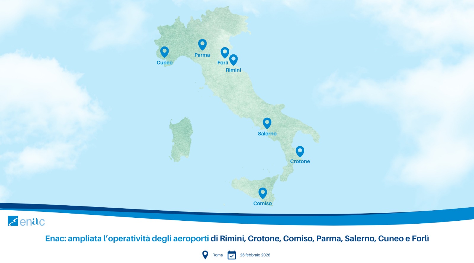 Comunicato Enac Ampliamento operatività di alcuni scali
