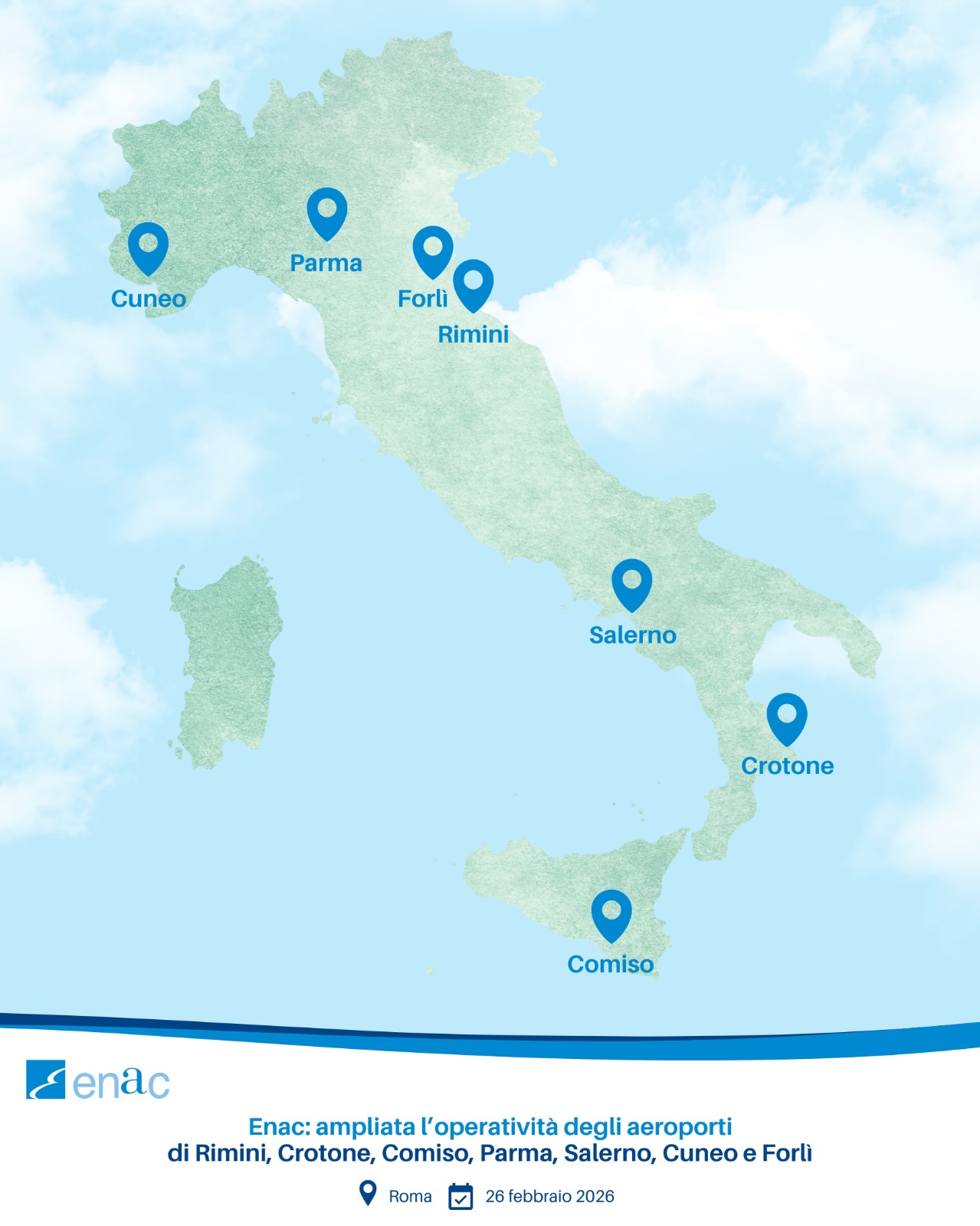 Comunicato Enac Ampliamento operatività di alcuni scali