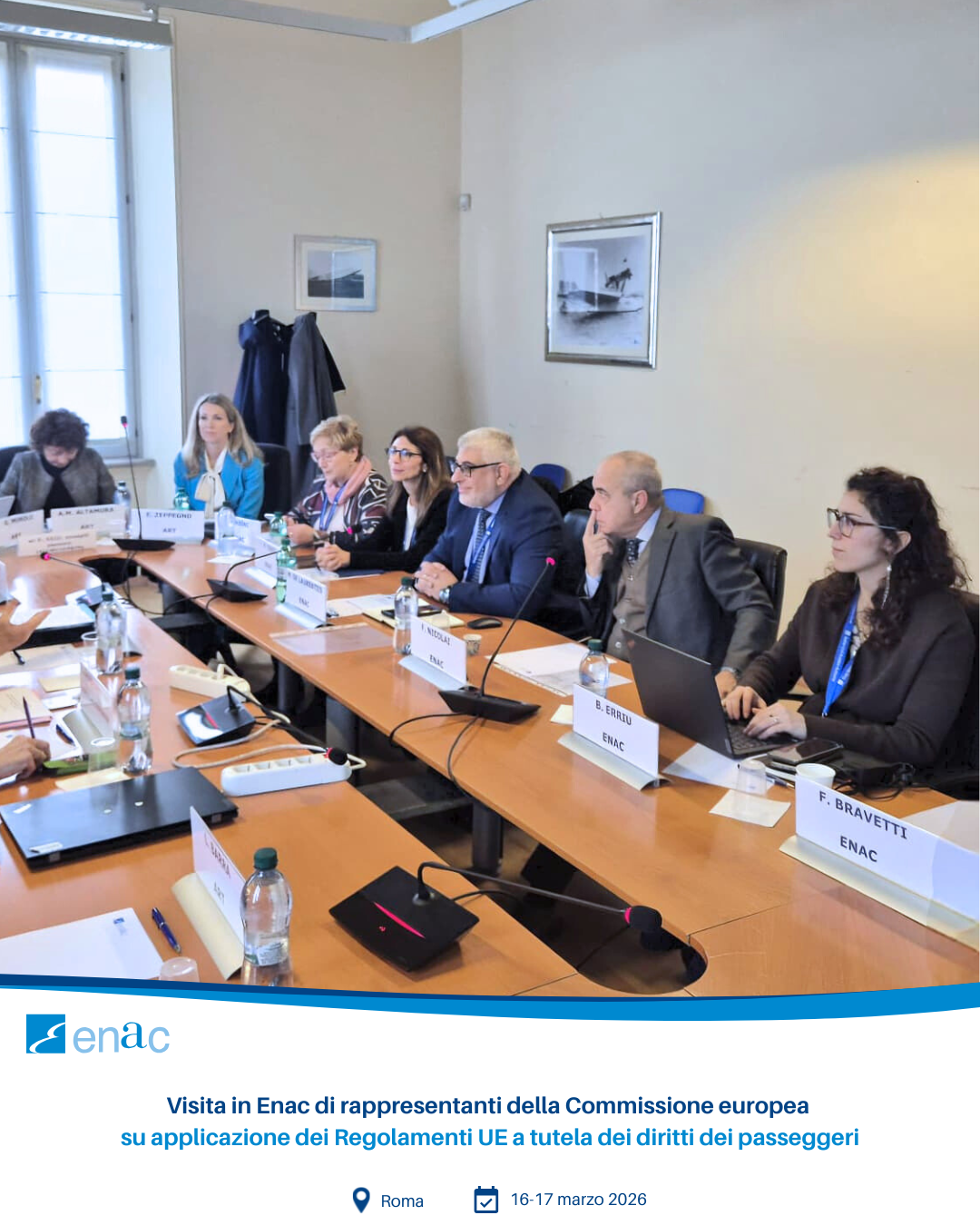 Visita in Enac di rappresentanti della Commissione europea su applicazione dei Regolamenti UE a tutela dei diritti dei passeggeri