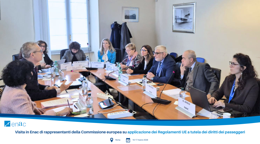 Visita in Enac di rappresentanti della Commissione europea su applicazione dei Regolamenti UE a tutela dei diritti dei passeggeri