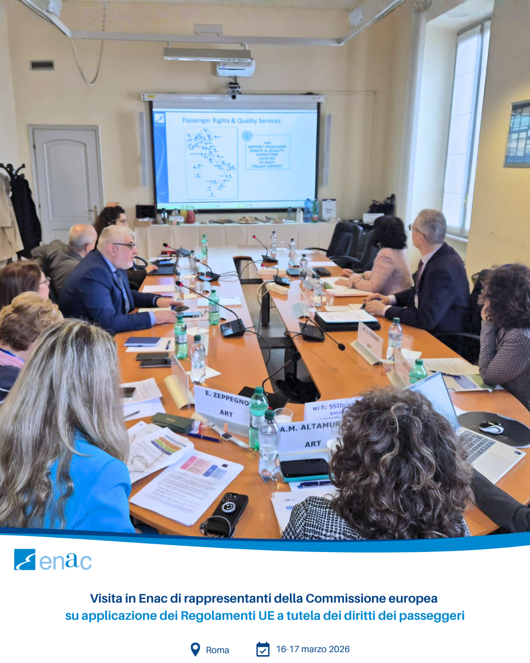 Visita in Enac di rappresentanti della Commissione europea su applicazione dei Regolamenti UE a tutela dei diritti dei passeggeri