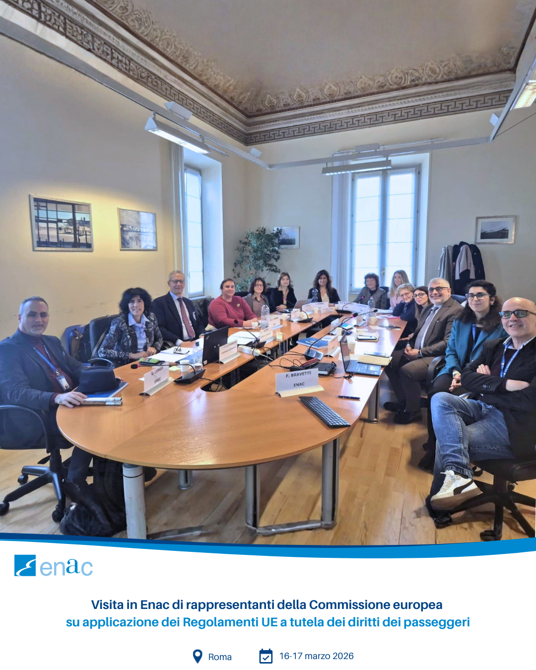 Visita in Enac di rappresentanti della Commissione europea su applicazione dei Regolamenti UE a tutela dei diritti dei passeggeri