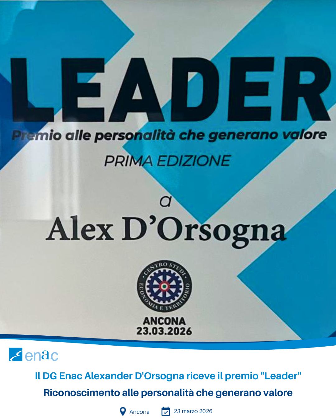 DG D'Orsogna riceve premio Leader